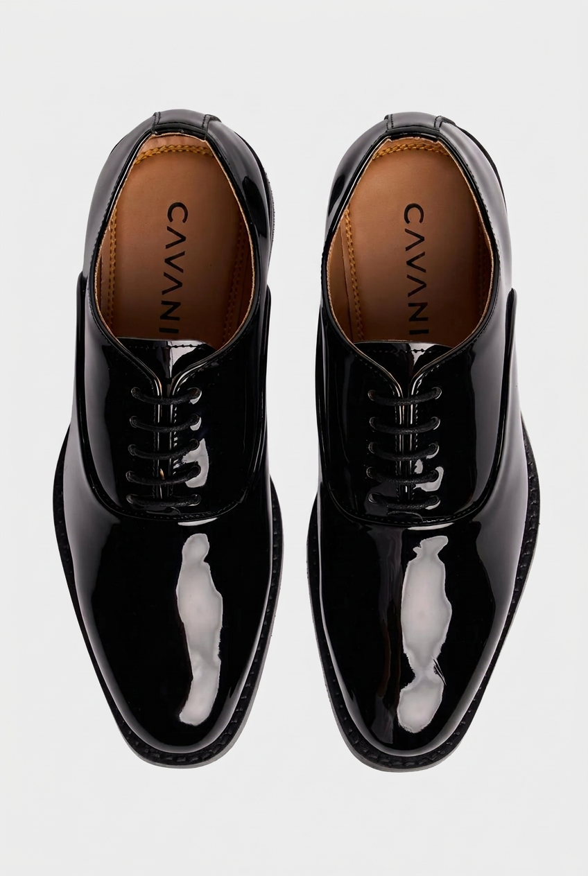 Boys Patent Black Oxford Dress Shoes - Black