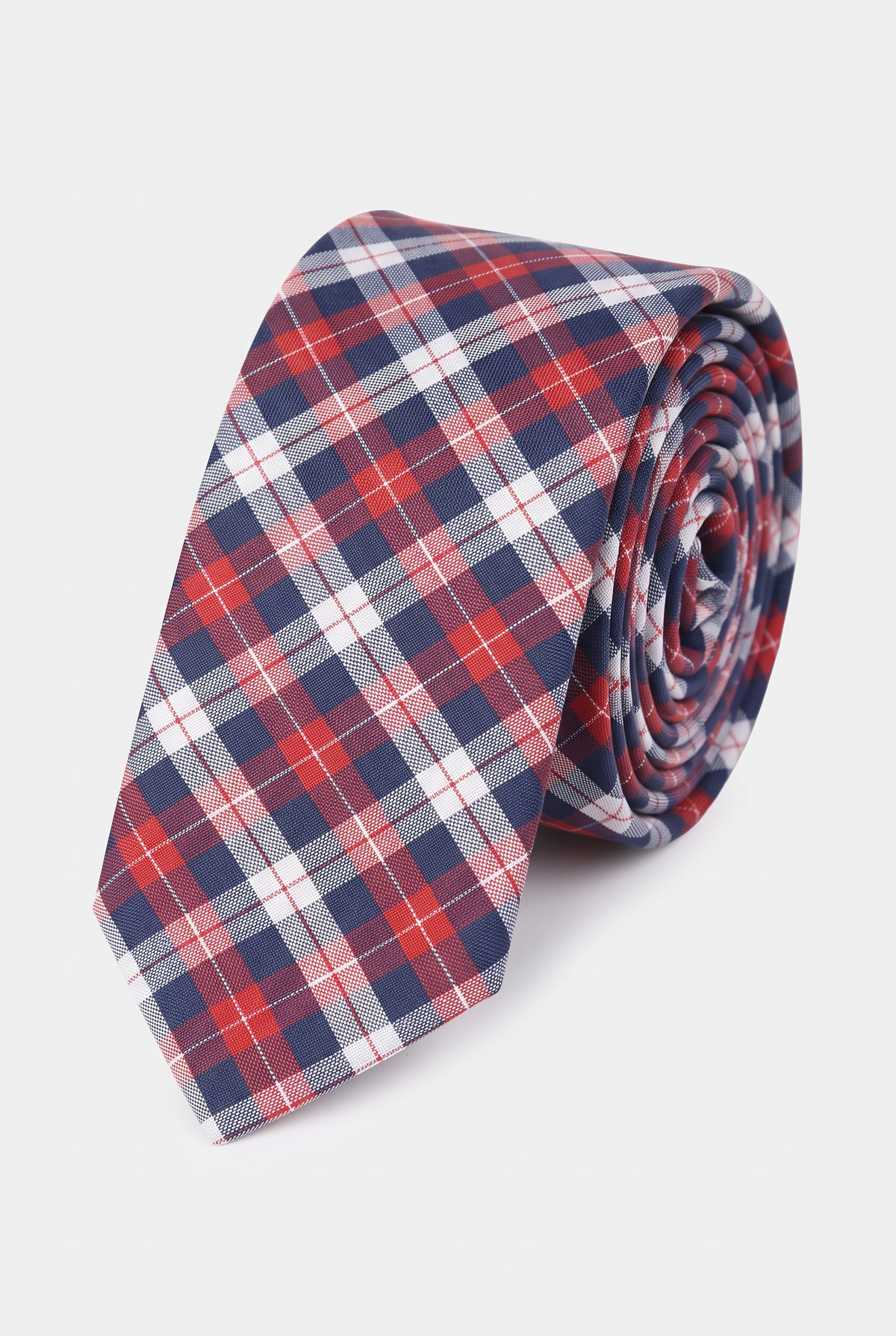 Corbata a cuadros de cuadros para niños roja y azul marino