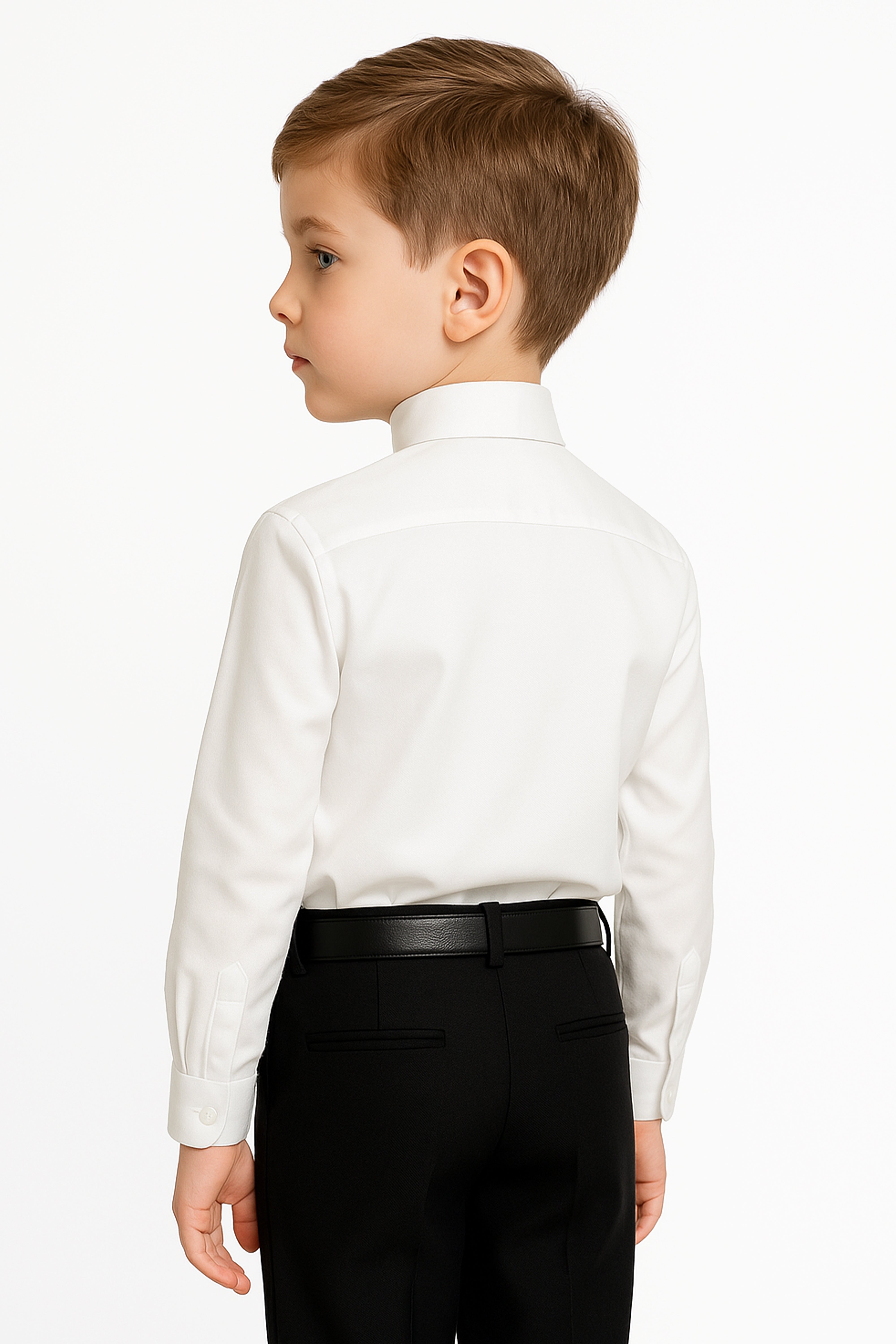 Chemise de Smoking à Col Cassé Plissé pour Garçons - Ivoire