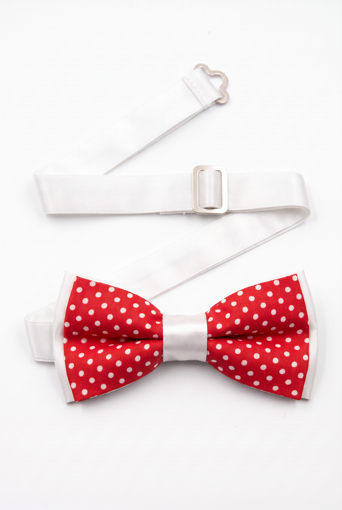 Boys Polka Dot Bow Tie - BWP Red and White strap picture