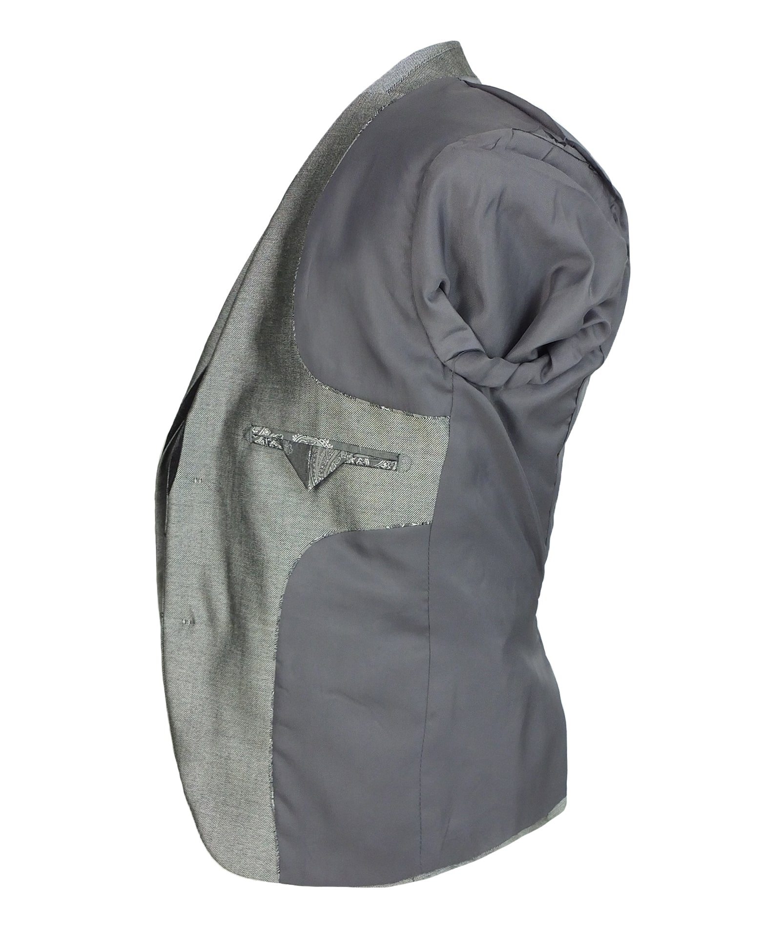 Traje de 2 piezas para niños en plata gris con ribete en contraste negro