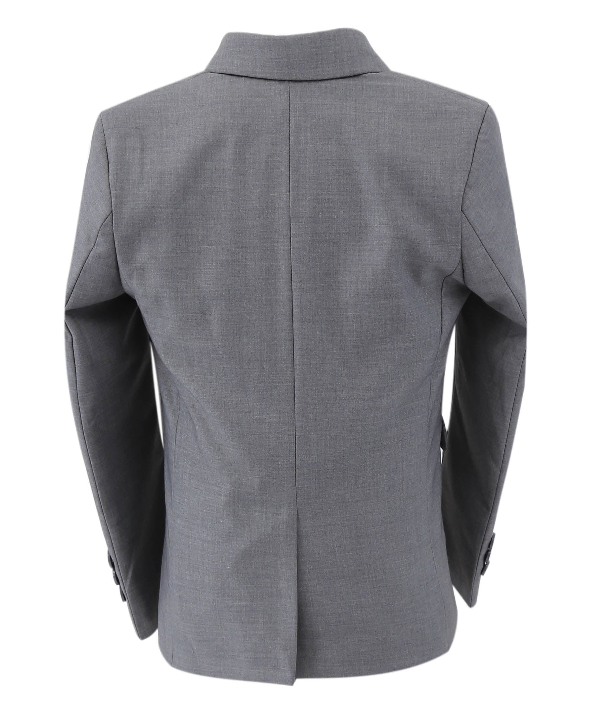Boys Slim Fit 7 Piece Full Suit Set - Kenny - Grey Jacket Back Picture