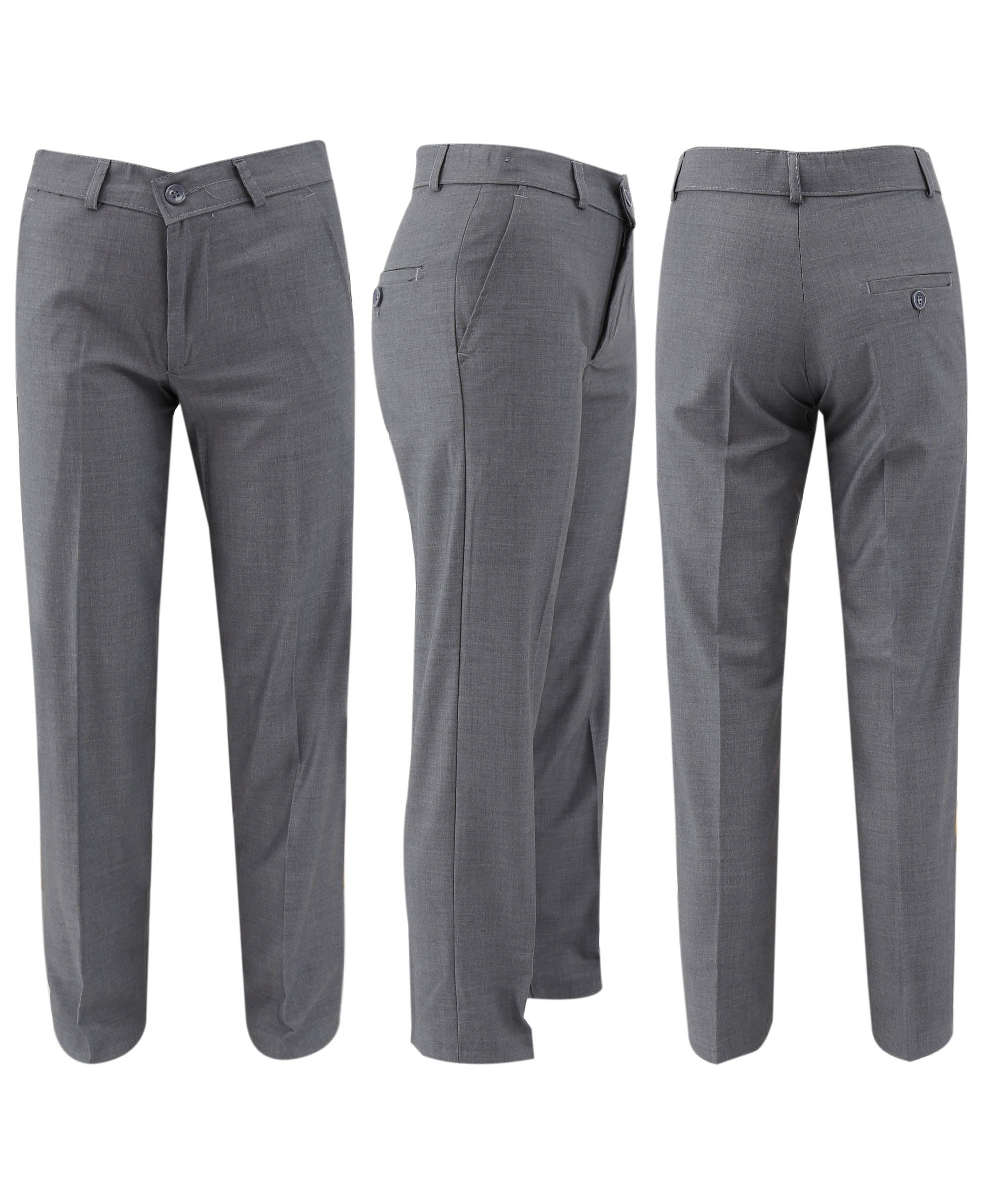 Boys Slim Fit 7 Piece Full Suit Set - Kenny - Grey Trousers Picture