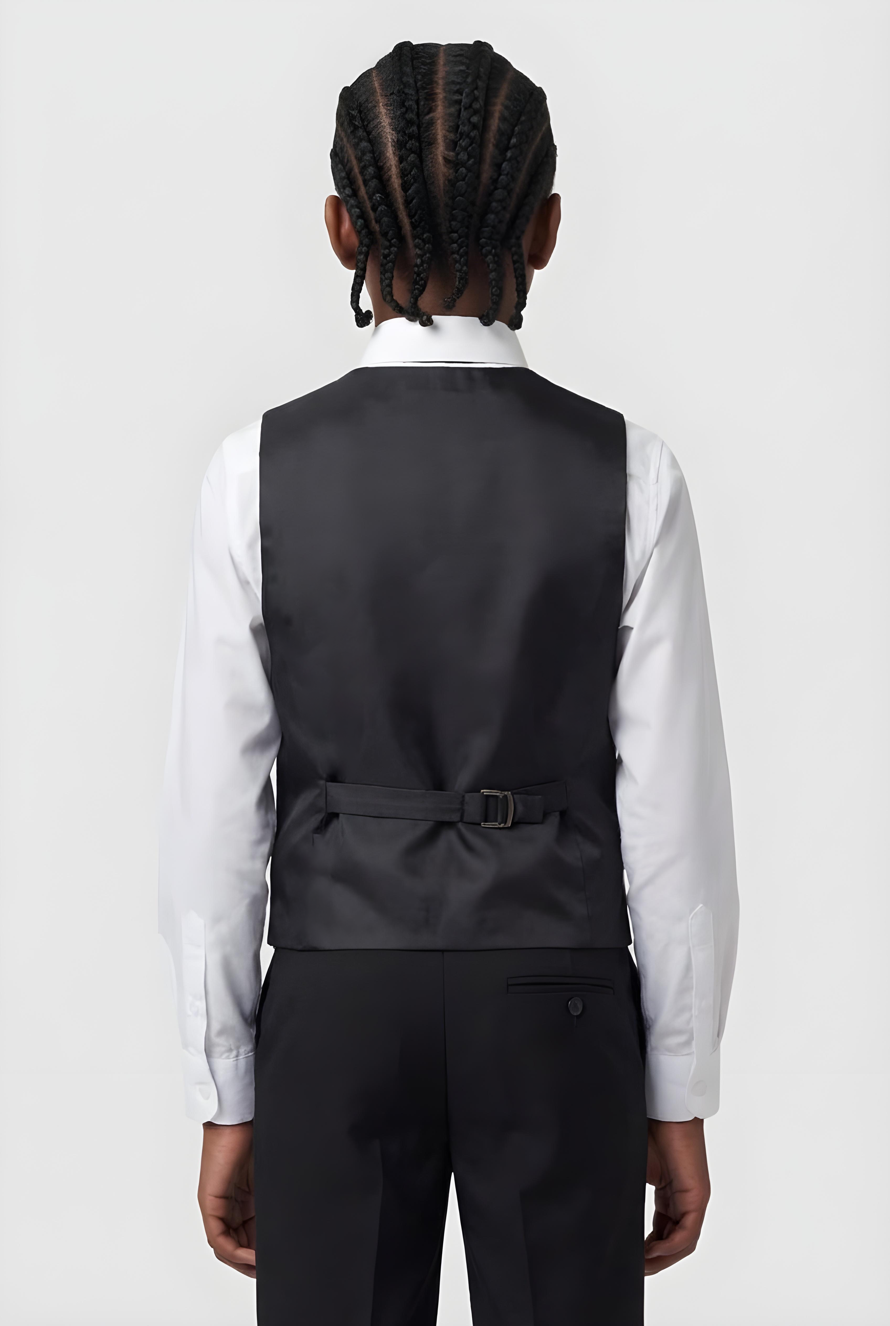 Jungen Slim Fit 8-teiliges formelles Anzugset – Schwarz