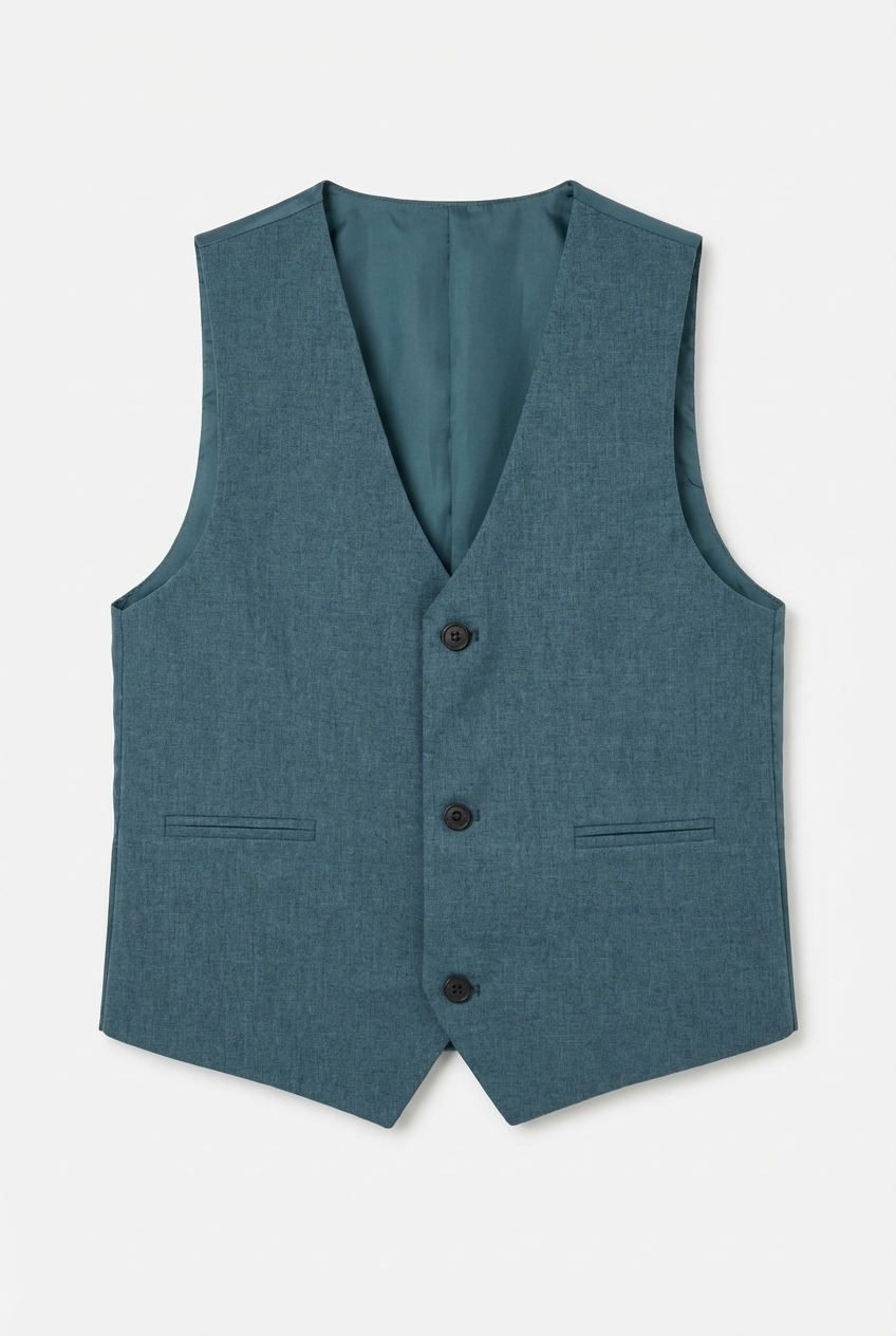 Jungen Slim Fit Texturiertes 8-teiliges formelles Anzugset – Blaugrün