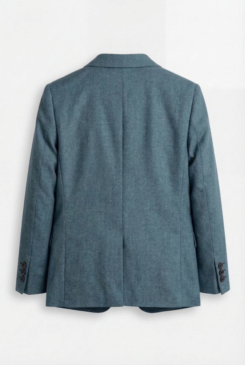 Jungen Slim Fit Texturiertes 8-teiliges formelles Anzugset – Blaugrün