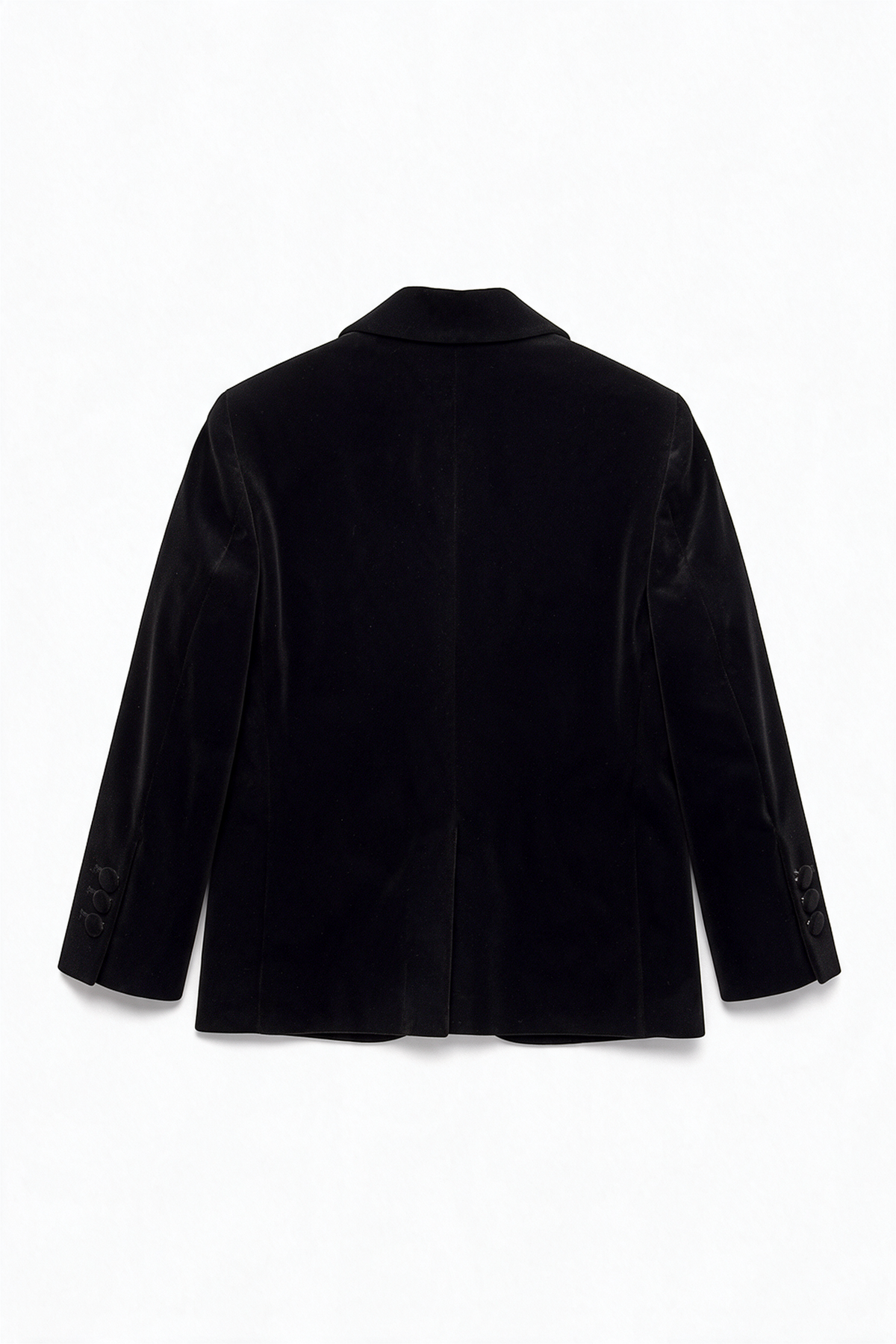 Boys Slim Fit Velvet Blazer - SAVOY - Black Blazer Back Picture