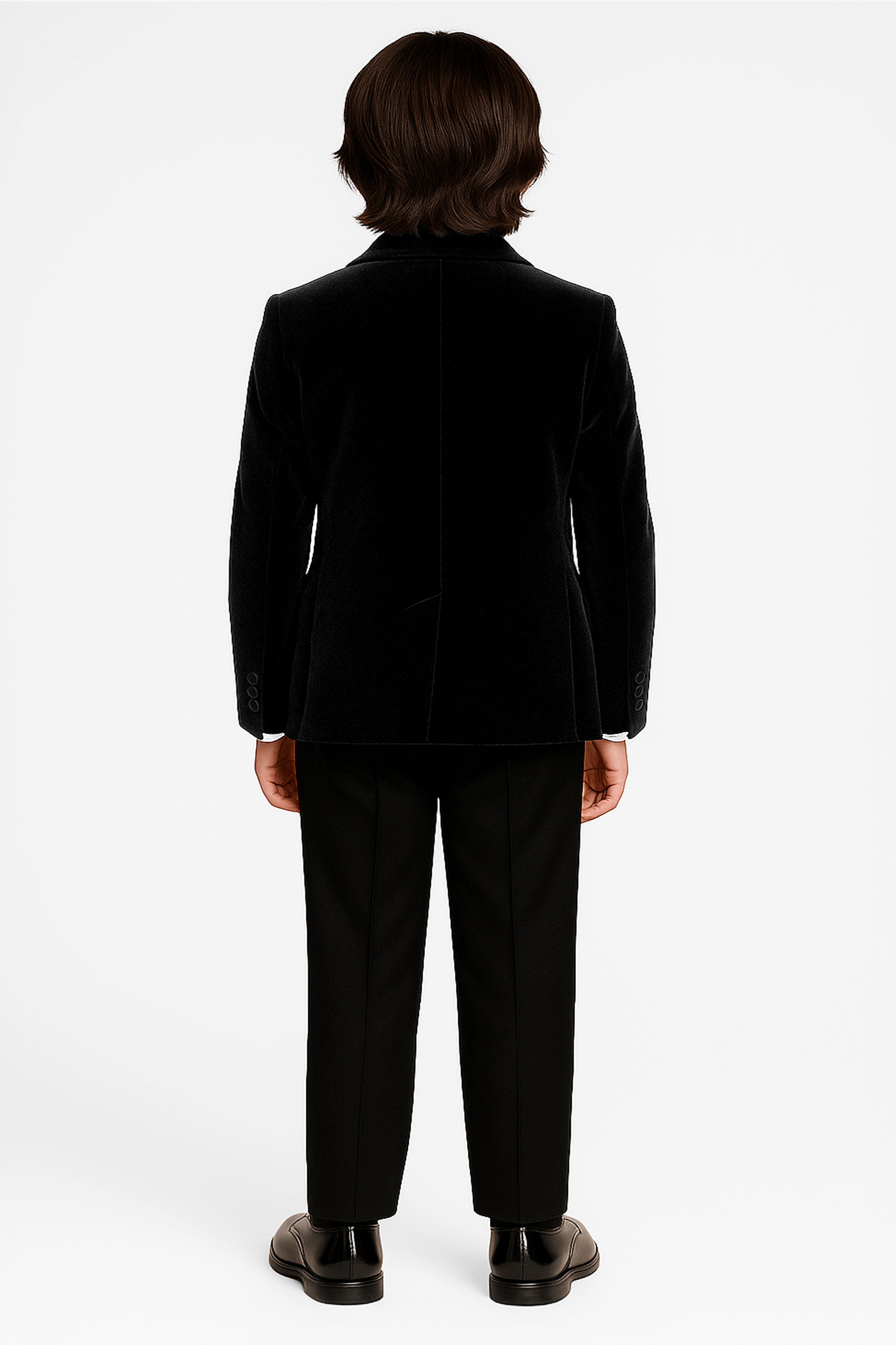 Slim Fit Samt-Smokinganzug für Jungen – 3-teilig & 5-teilig – SAVOY – Schwarz