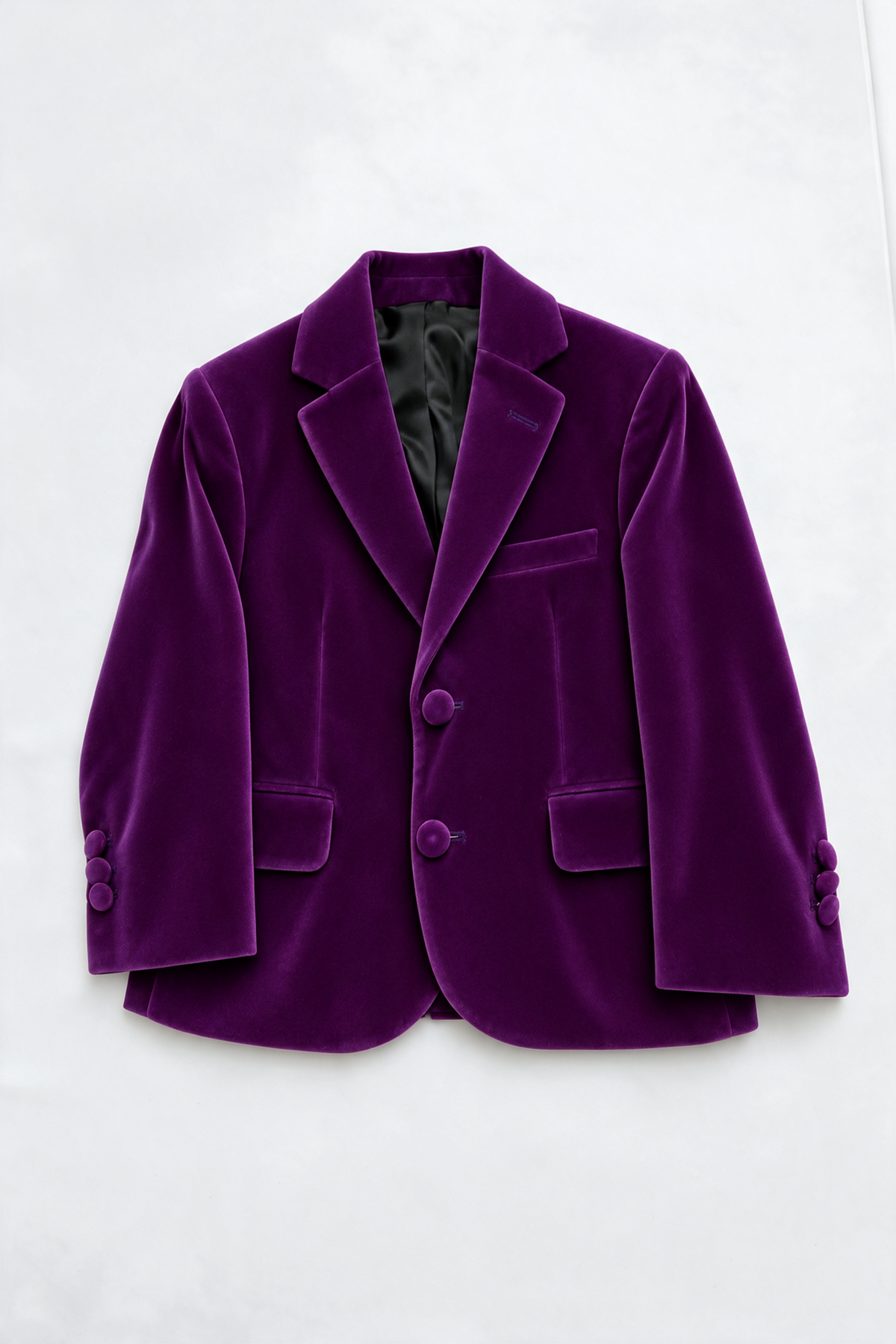 Boys Slim Fit Velvet Dinner Suit - 3-Piece & 5-Piece - SAVOY - Purple blazer picture
