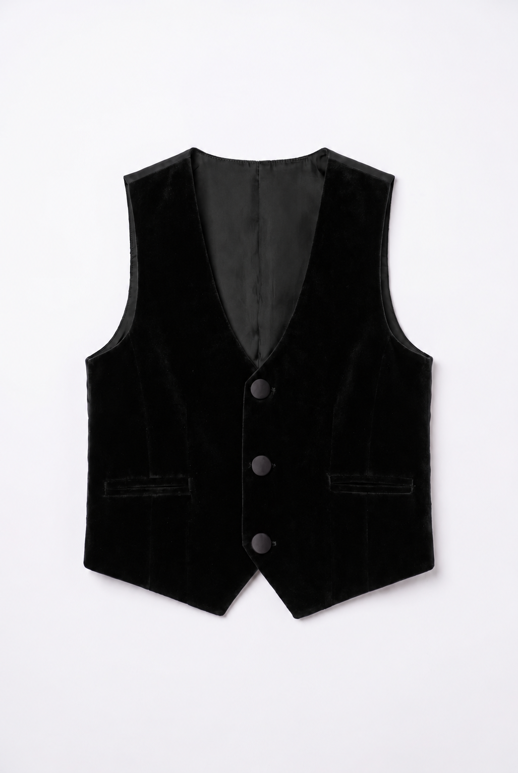 Boys Slim Fit Velvet Dinner Suit - 4-Piece & 5-Piece - SAVOY - Black Waistcoat Picture
