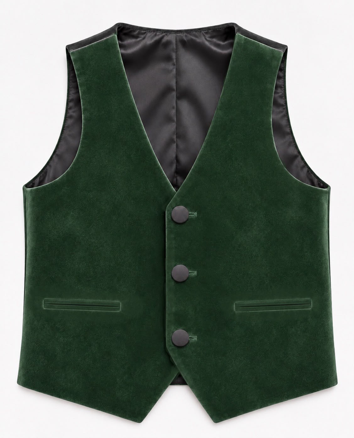 Boys Slim Fit Velvet Dinner Suit - 4-Piece & 5-Piece - SAVOY - Green Waistcoat Picture