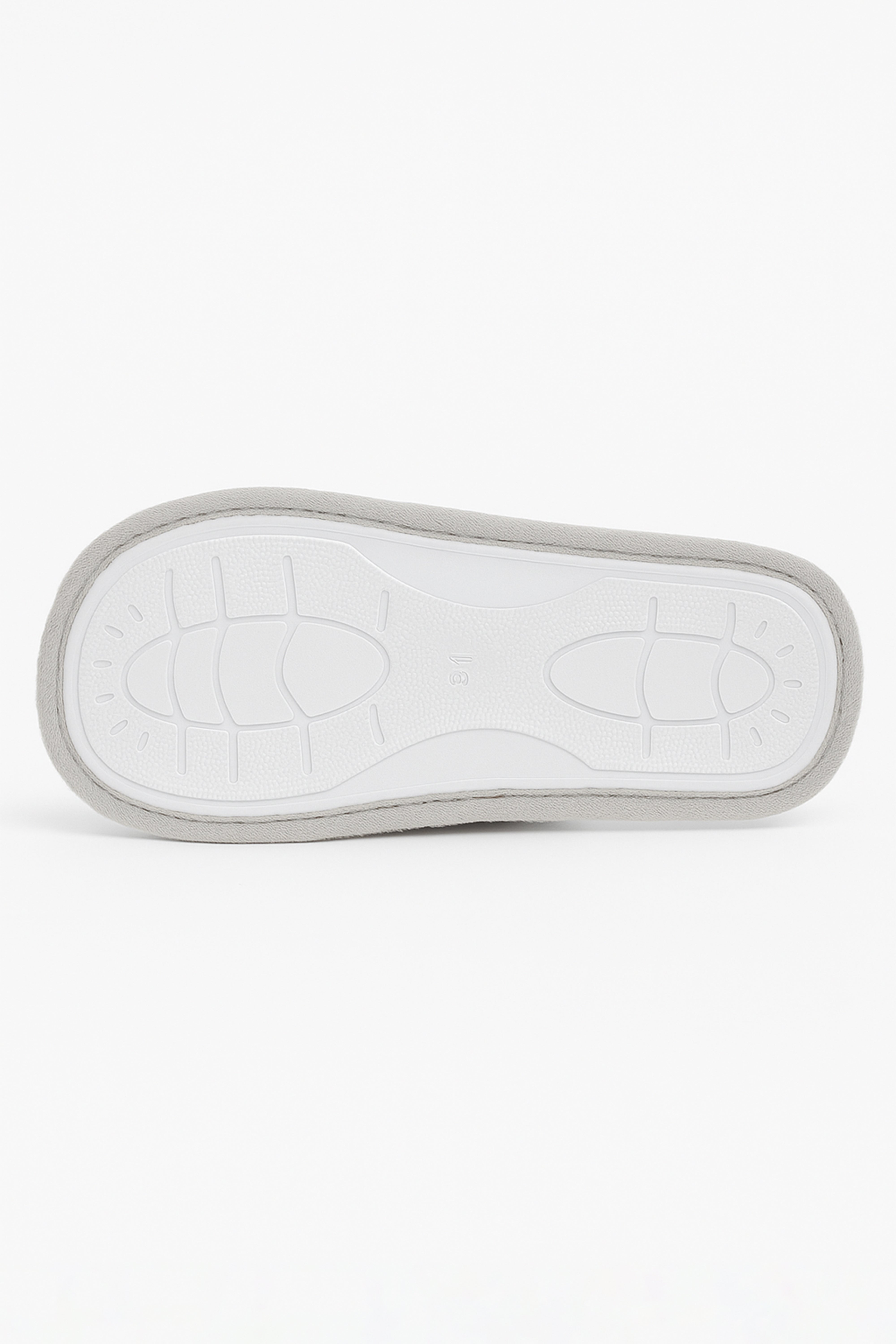 Boys Slip On Fur Grey Slippers - Crown - Grey Sole Picture