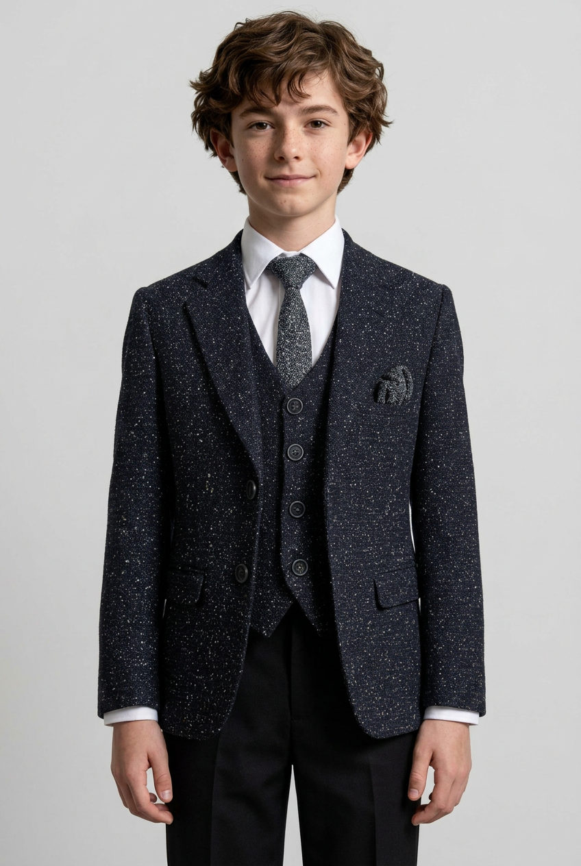 Conjunto formal de 2 piezas para niños: blazer y chaleco - Cosmo Navy