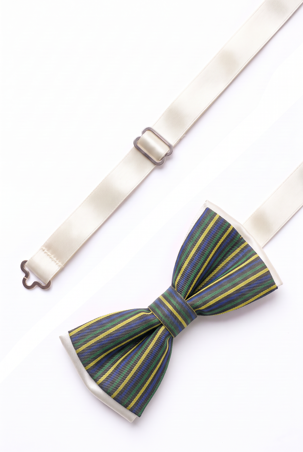 Boys Striped Bow Tie & Pocket Square Set - BWST - Green