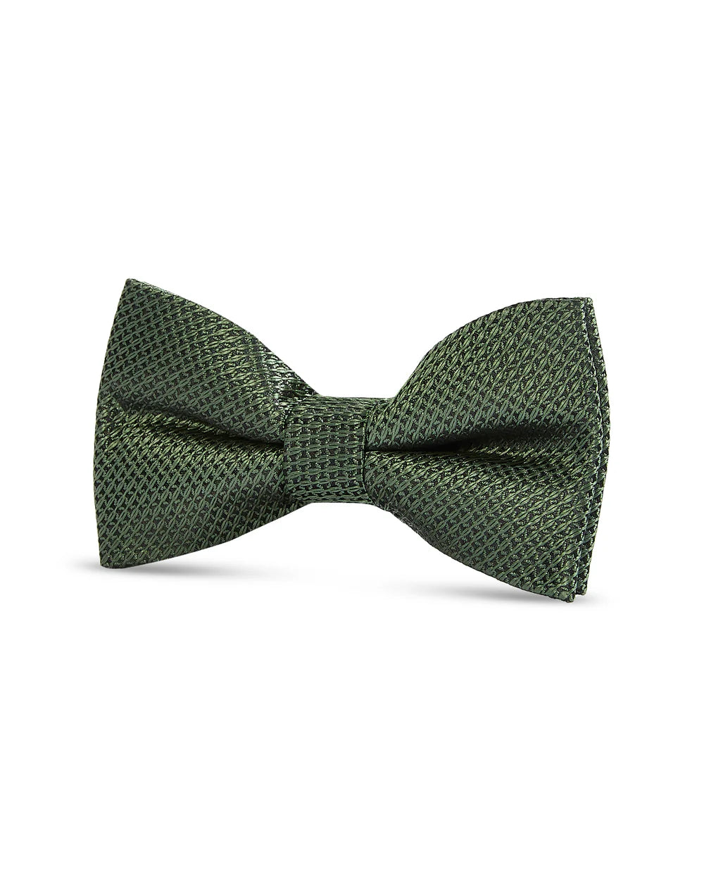 Nœud papillon jacquard texturé pour garçons, pré-noué avec sangle de cou réglable à clip - Vert