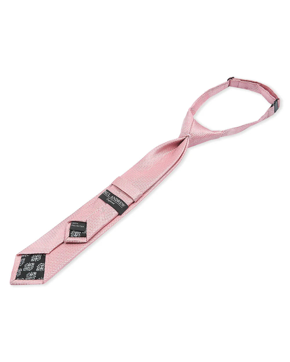 Corbata preanudada de jacquard texturizado para niños con clip ajustable en la correa del cuello - Rosa