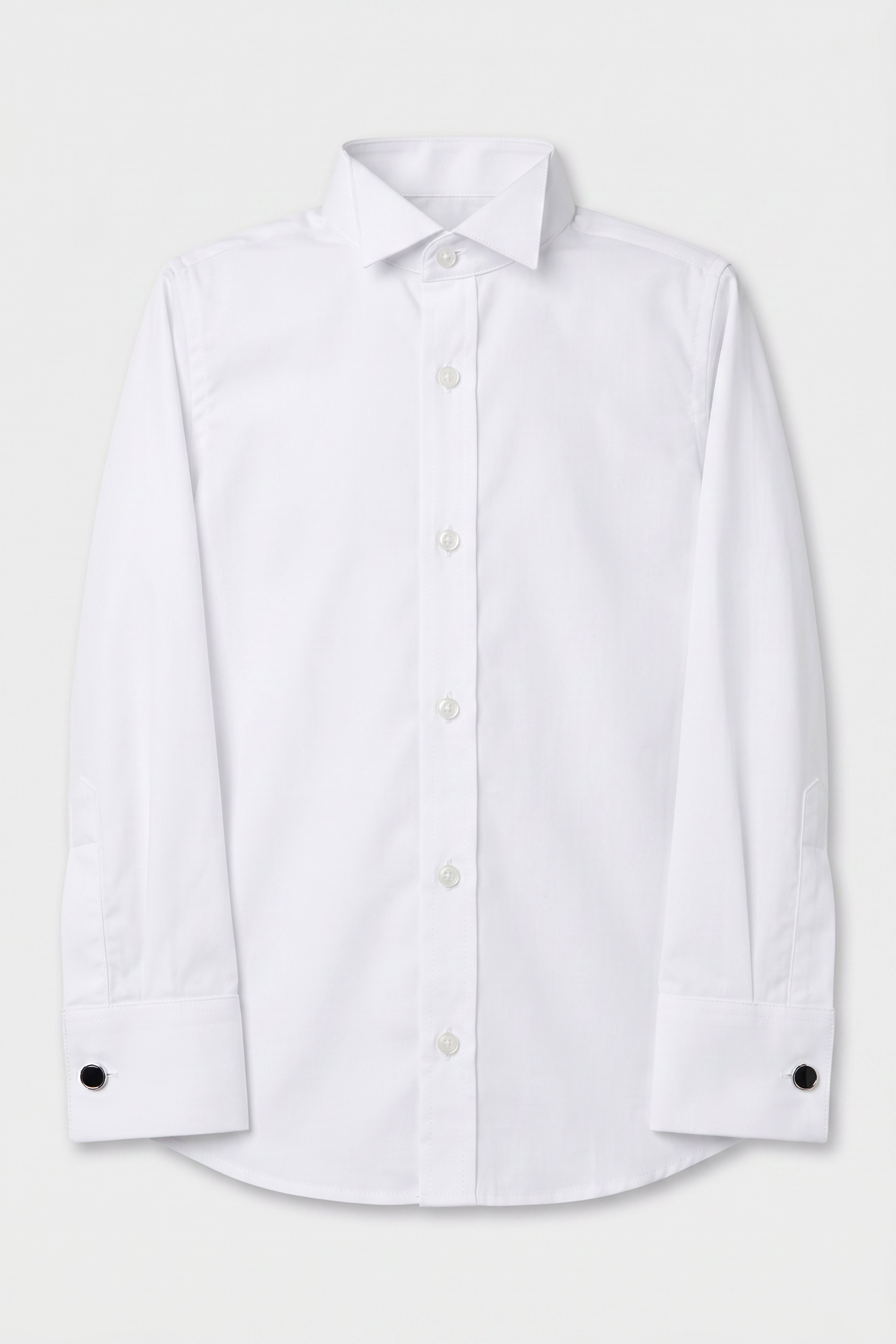 Boys Tuxedo Dress Shirt with Cufflinks - White Front Picture