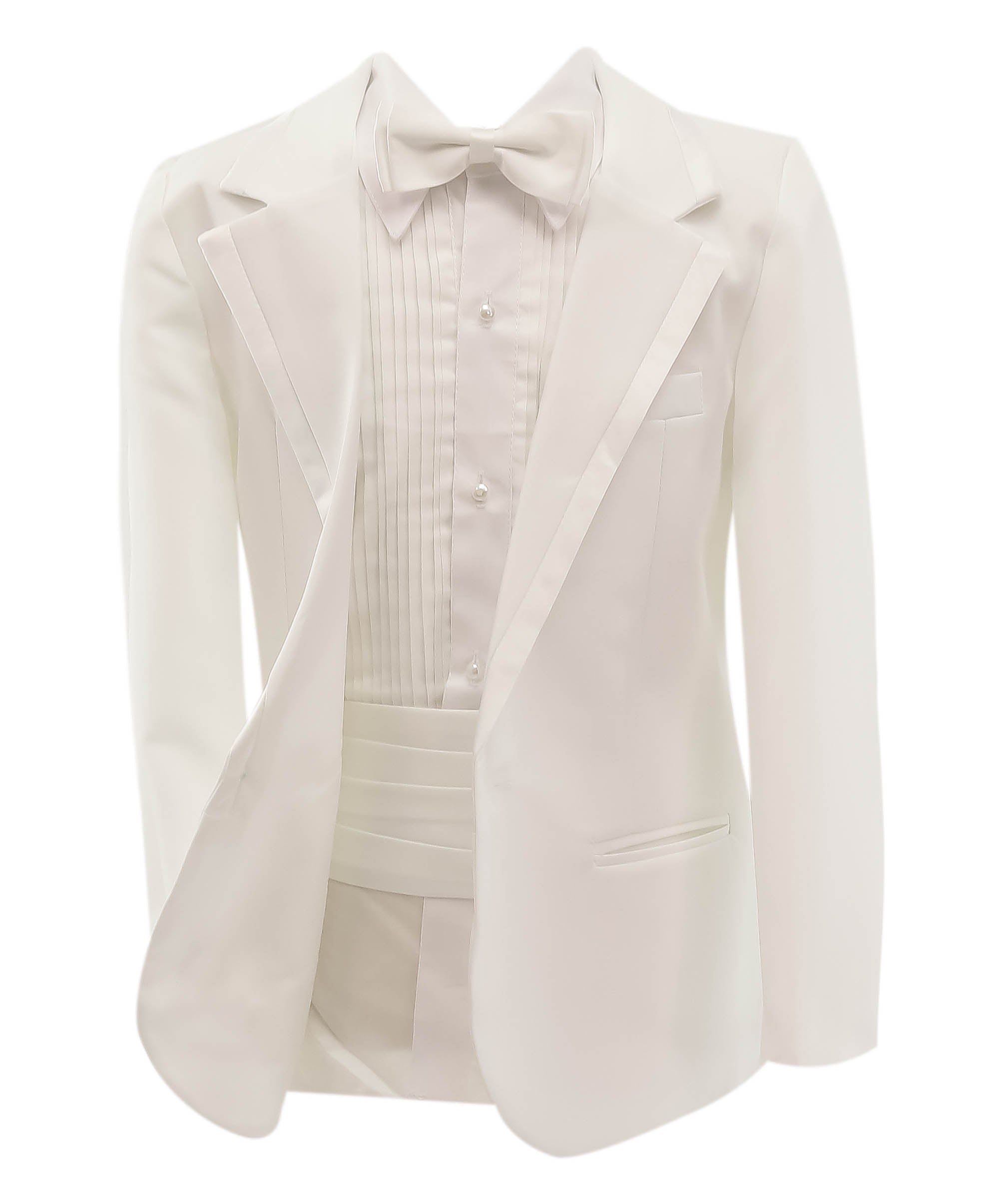 Boys Tuxedo Suit Set - Ivory Front Open Picture