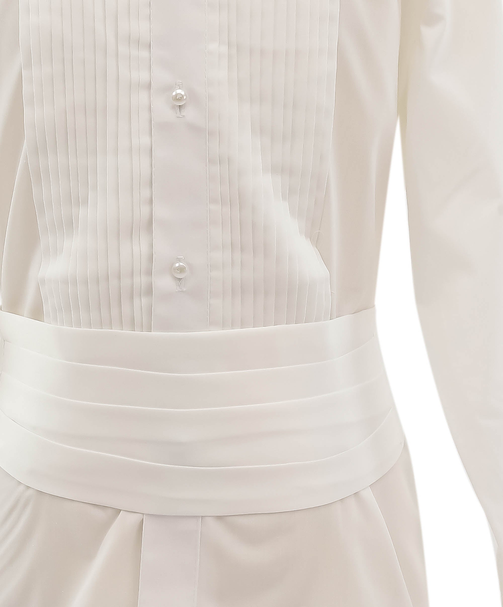Boys Tuxedo Suit Set - Ivory Shirt Detail Picture