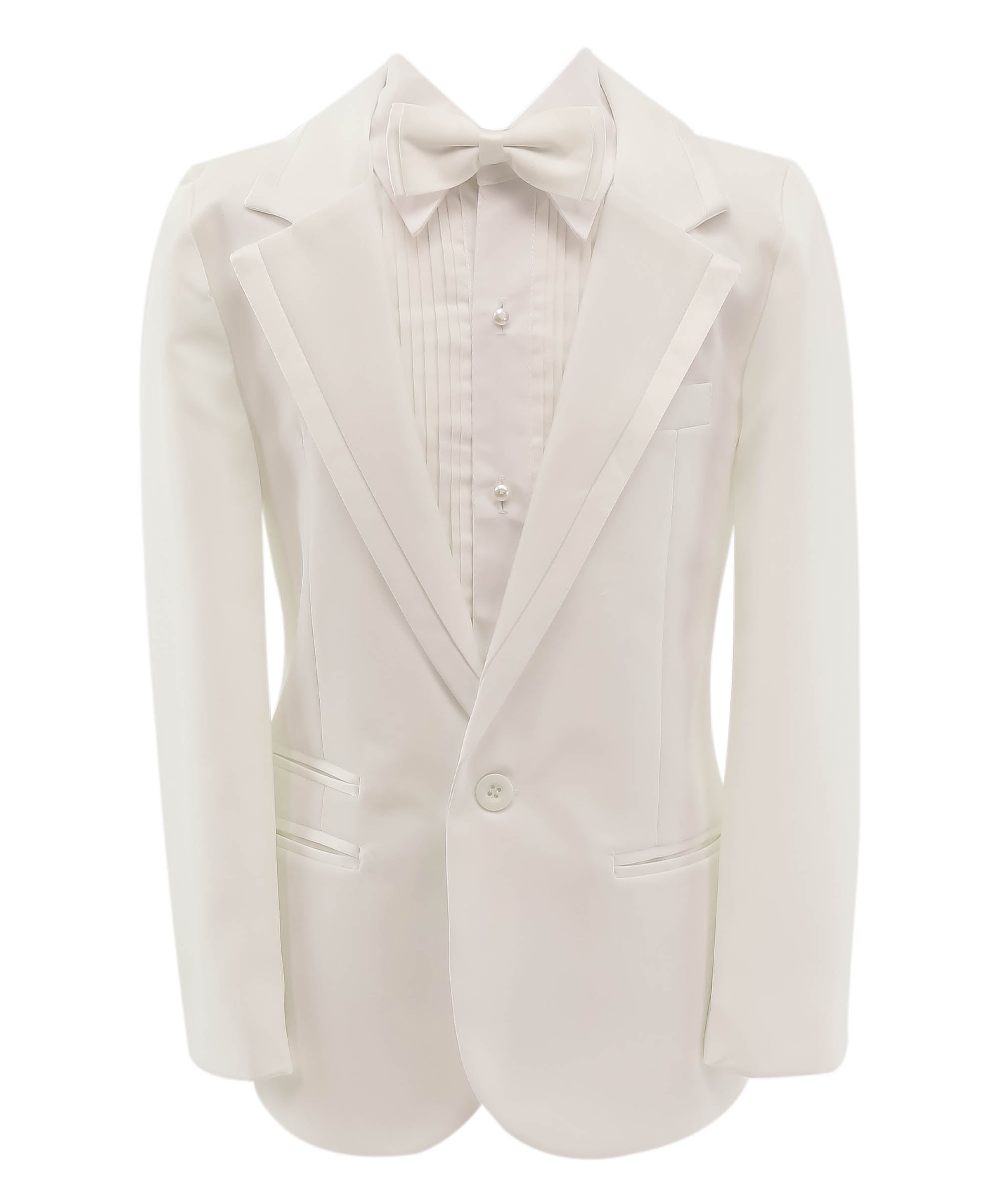 Boys Tuxedo Suit Set - Ivory Blazer Front Picture
