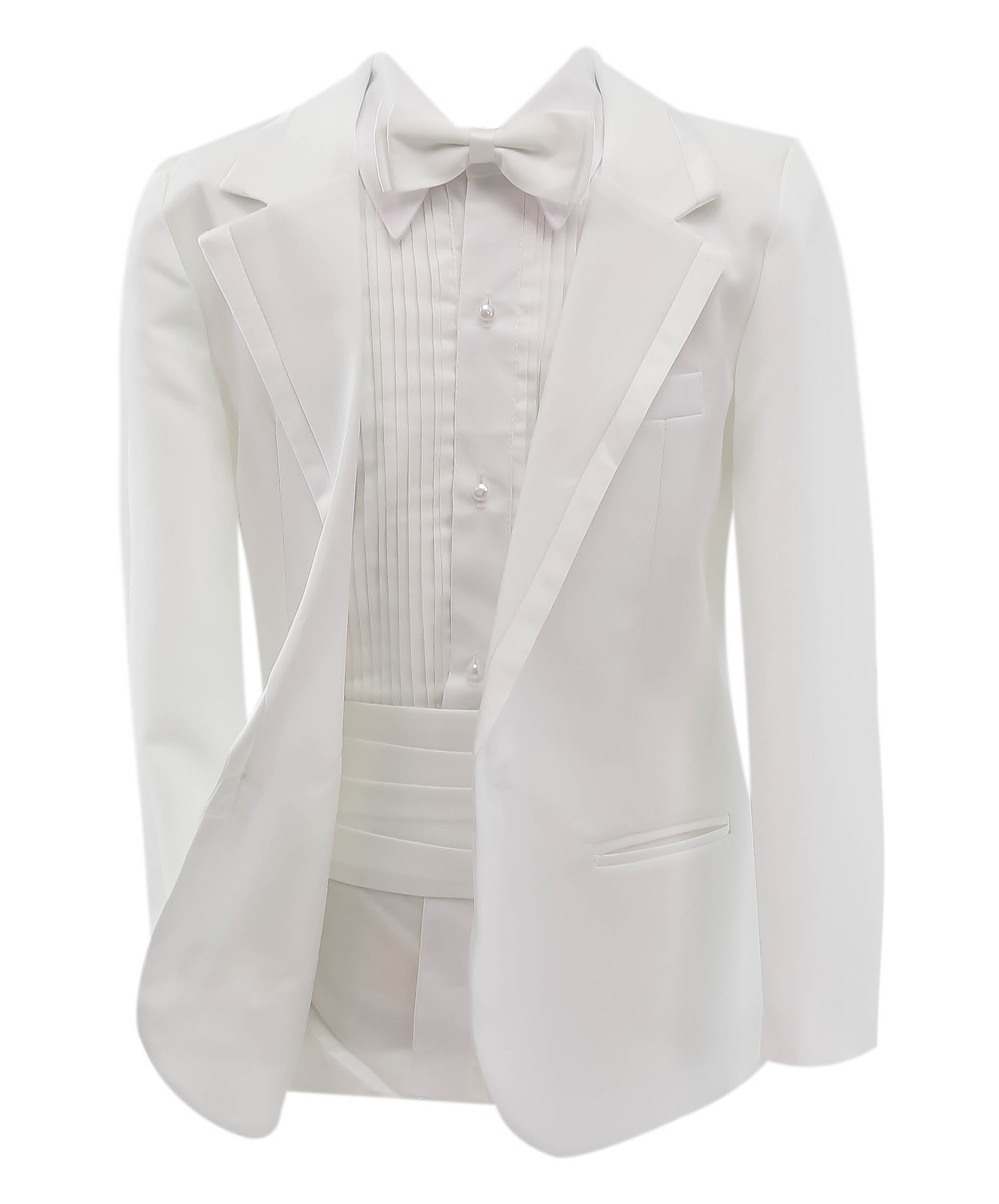 Boys Tuxedo Suit Set - White Front Open Picture