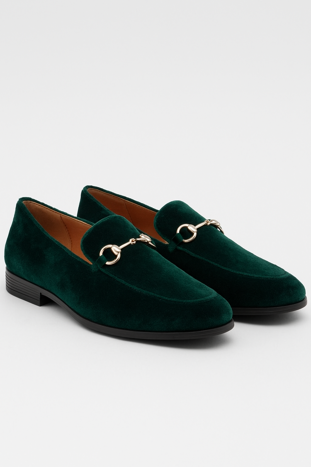 Boys Velvet Horsebit Loafer Shoes - Green Side Picture