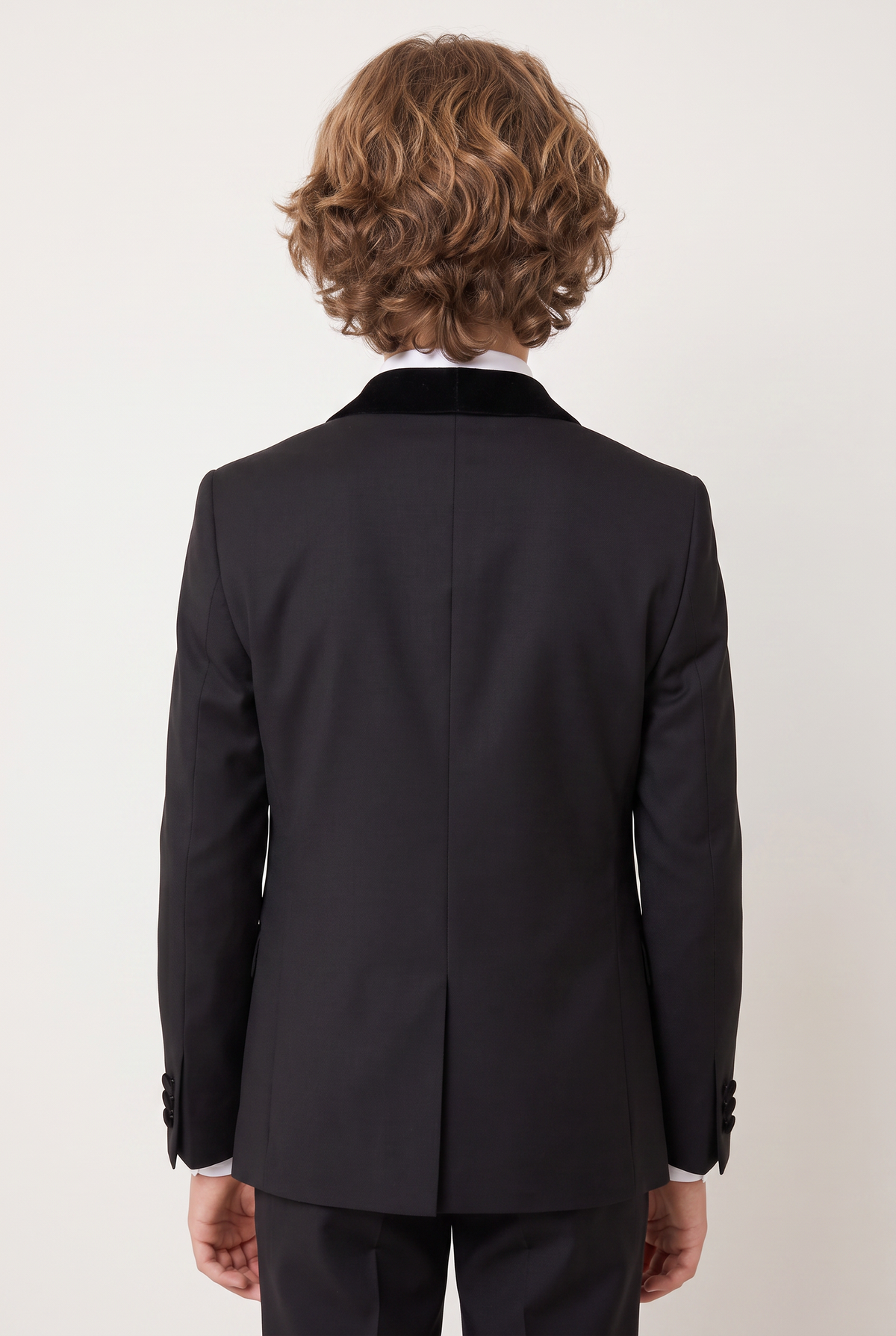 Boys Velvet Shawl Collar Tuxedo Suit - 4-Piece & 5-Piece in Black