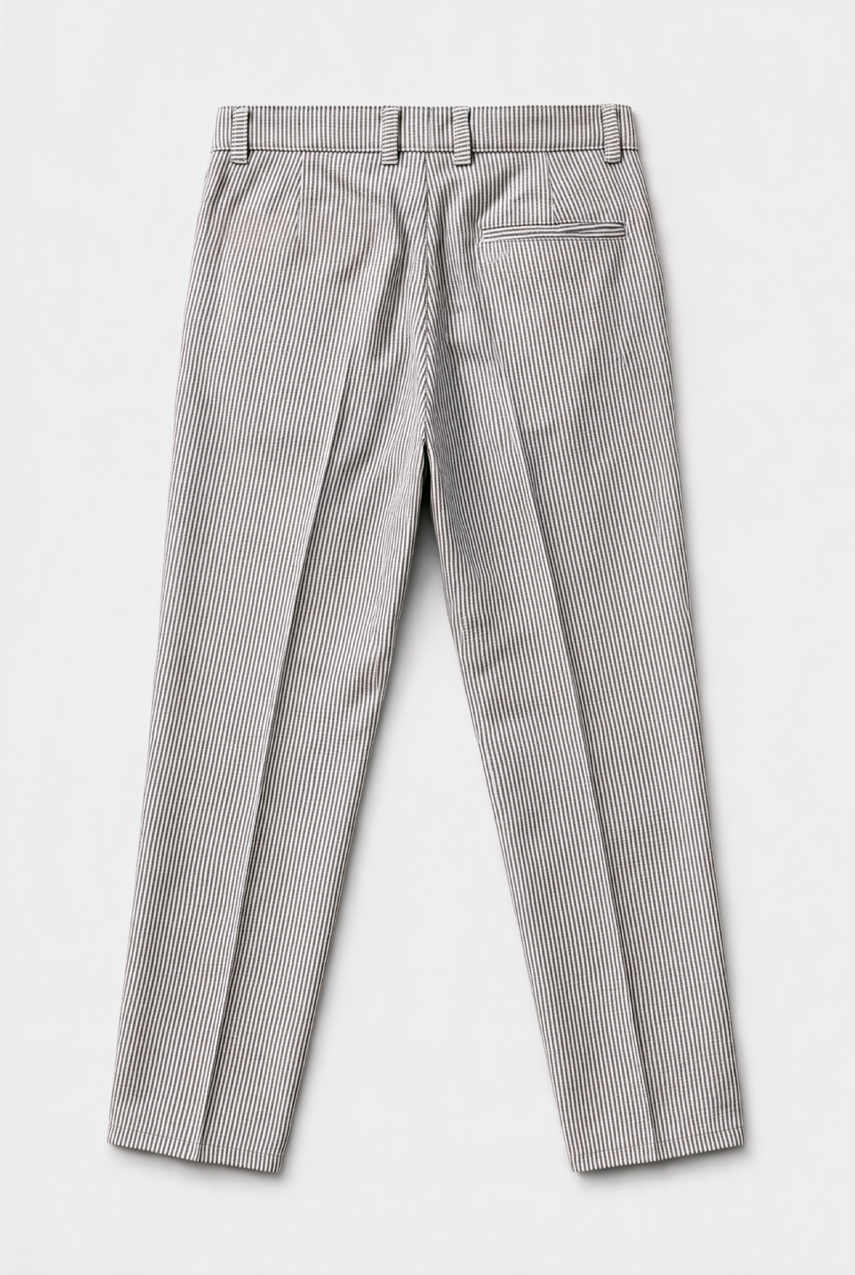 Boys’ 3-Piece Pinstripe Double-Breasted Suit - Grey Trousers Back Picture