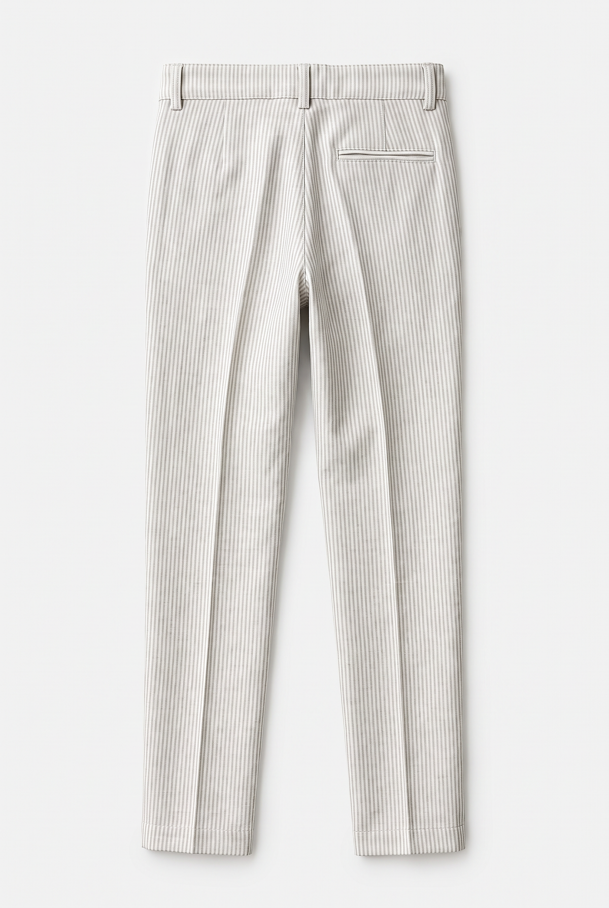 Boys’ 3-Piece Pinstripe Double-Breasted Suit - Ivory & Mocha Trousers Back Picture