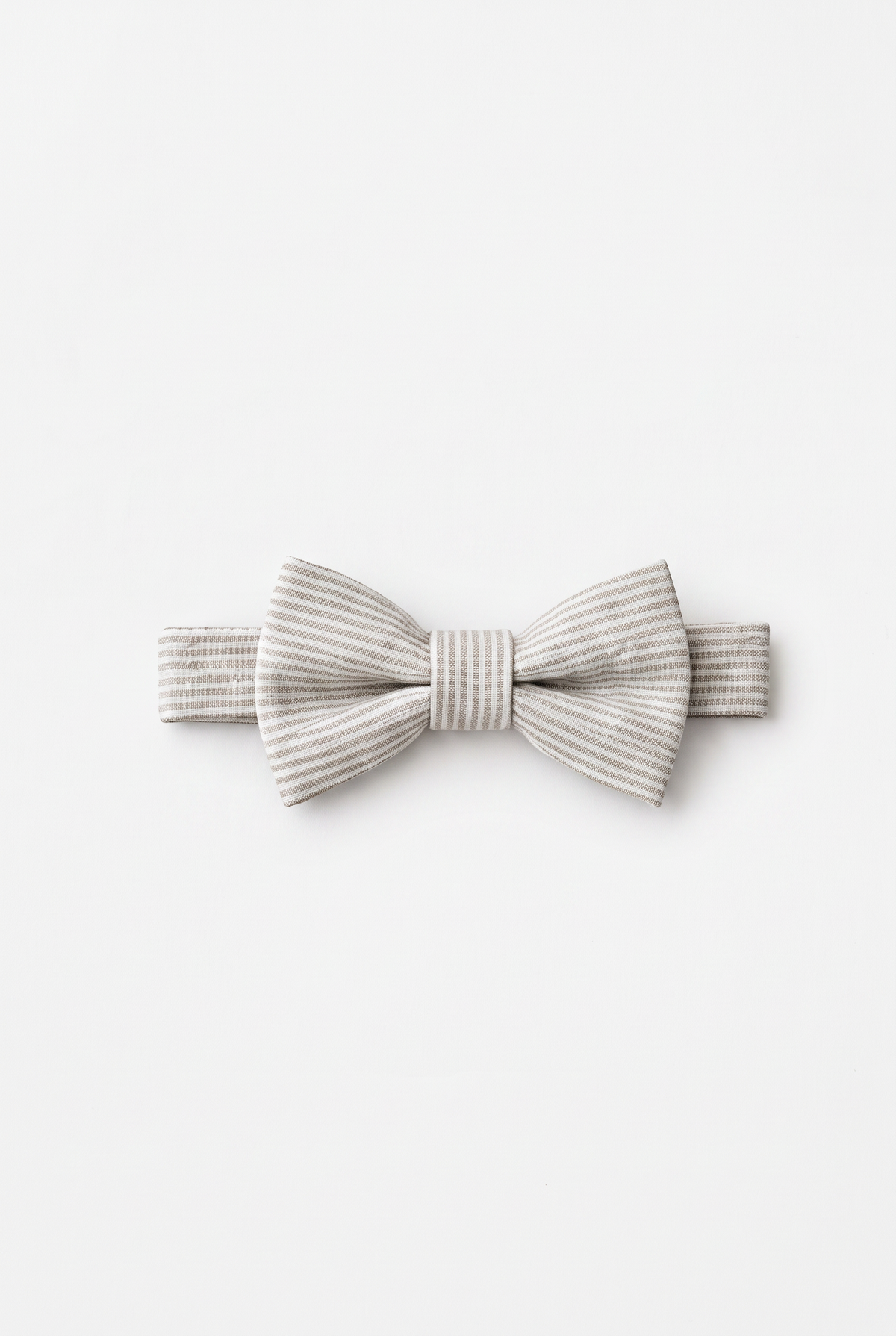Boys’ 3-Piece Pinstripe Double-Breasted Suit - Ivory & Mocha Bowtie Picture