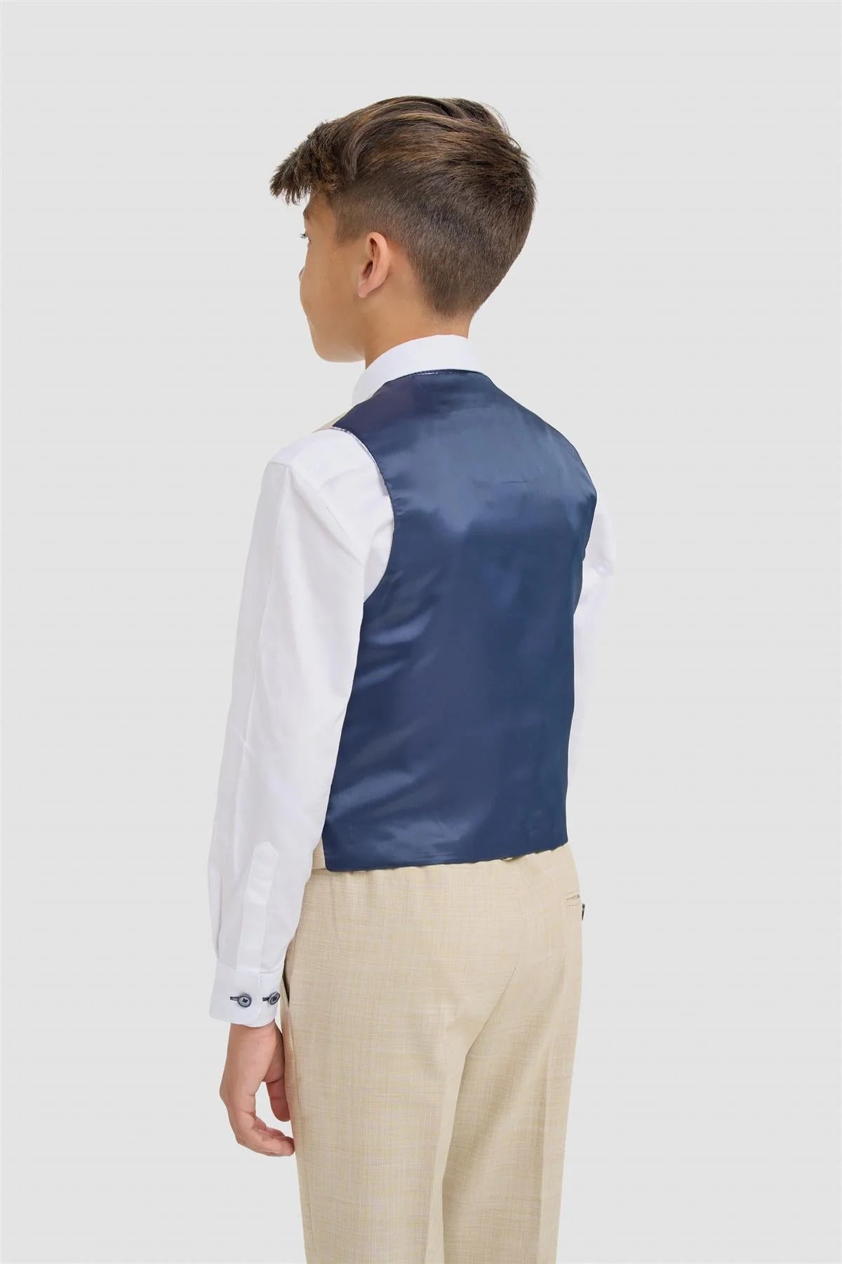 Erkek Çocuk 3 Parça Dokulu Takım Elbise - Camden - Bej