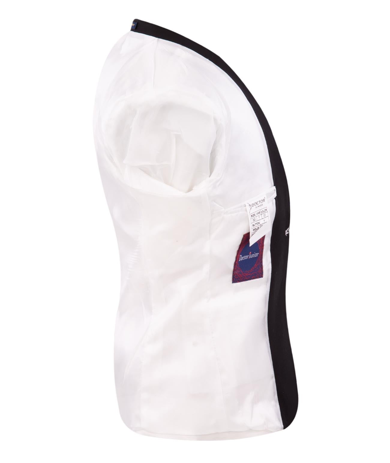 Ensemble smoking blanc 3 pièces pour garçon avec détails noirs
