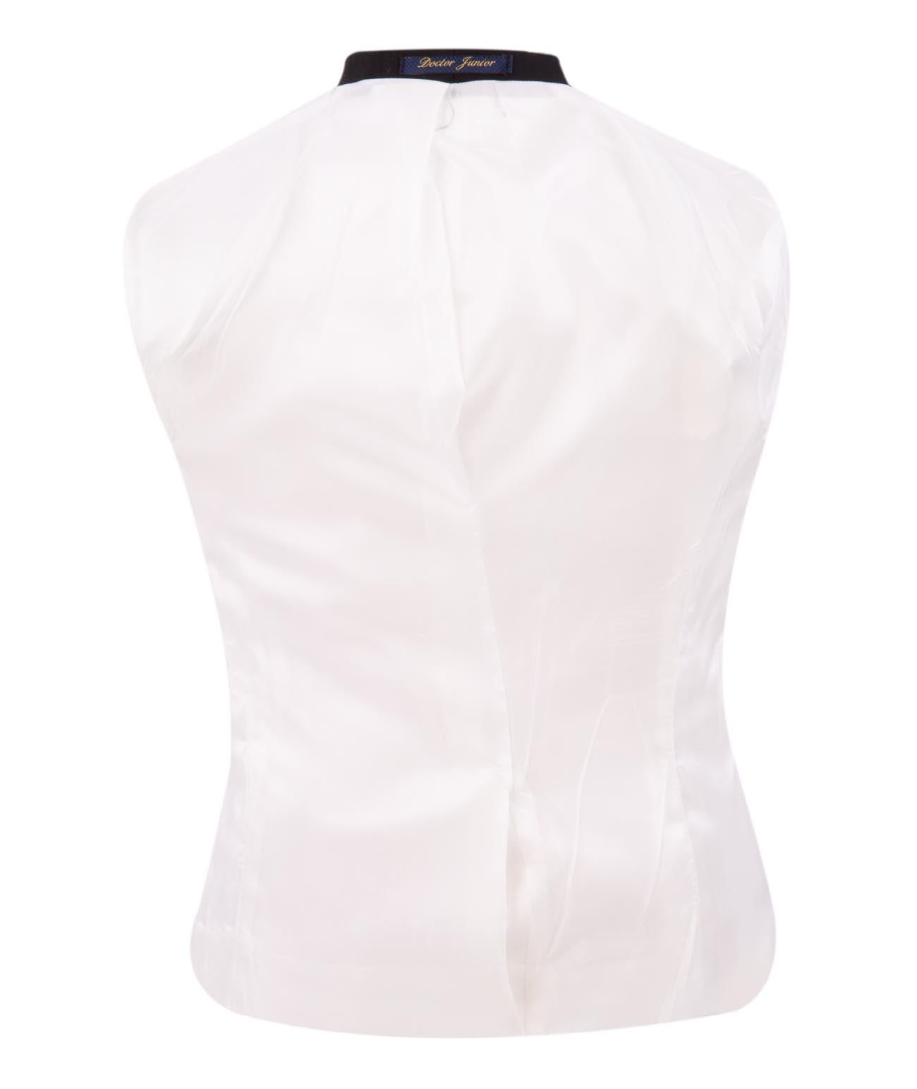 Ensemble smoking blanc 3 pièces pour garçon avec détails noirs