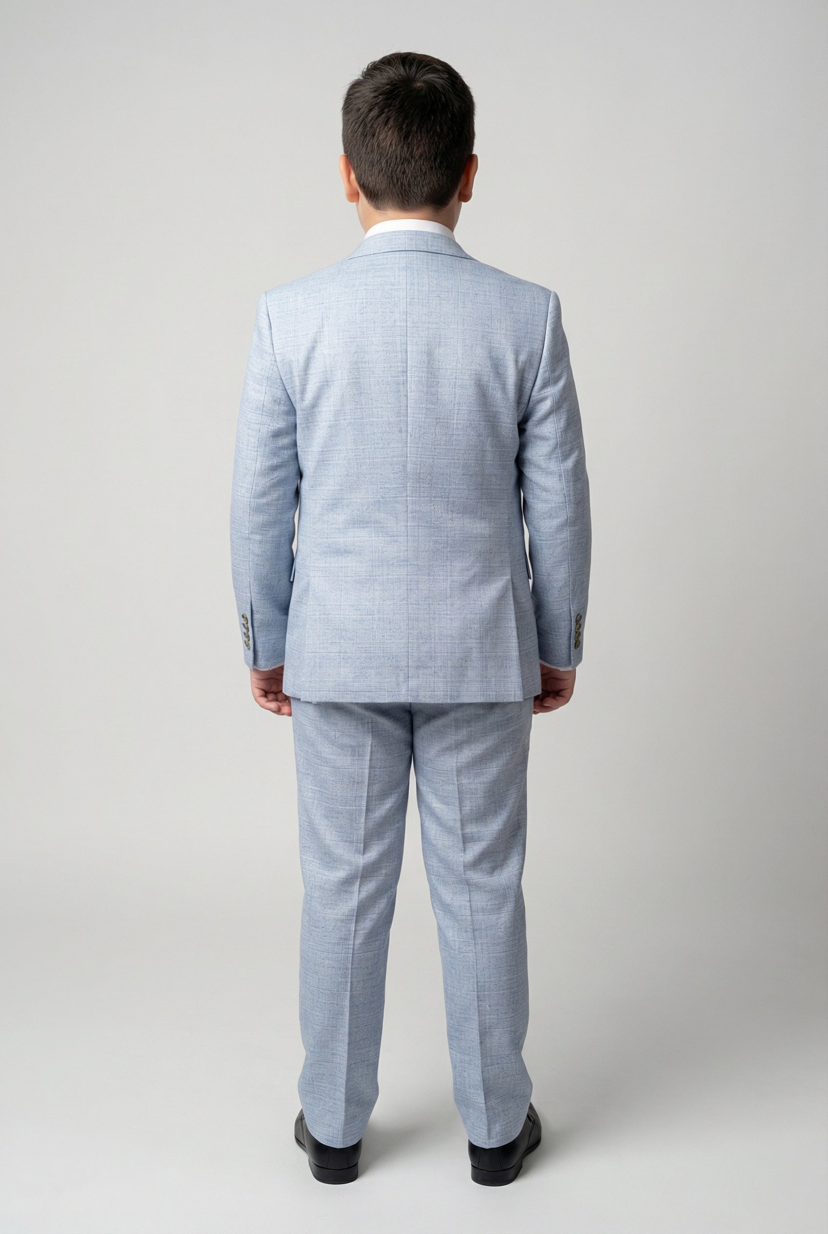 Jungen 3-teiliges Tweed-ähnliches Glencheck-Anzug - Luis Hellblau