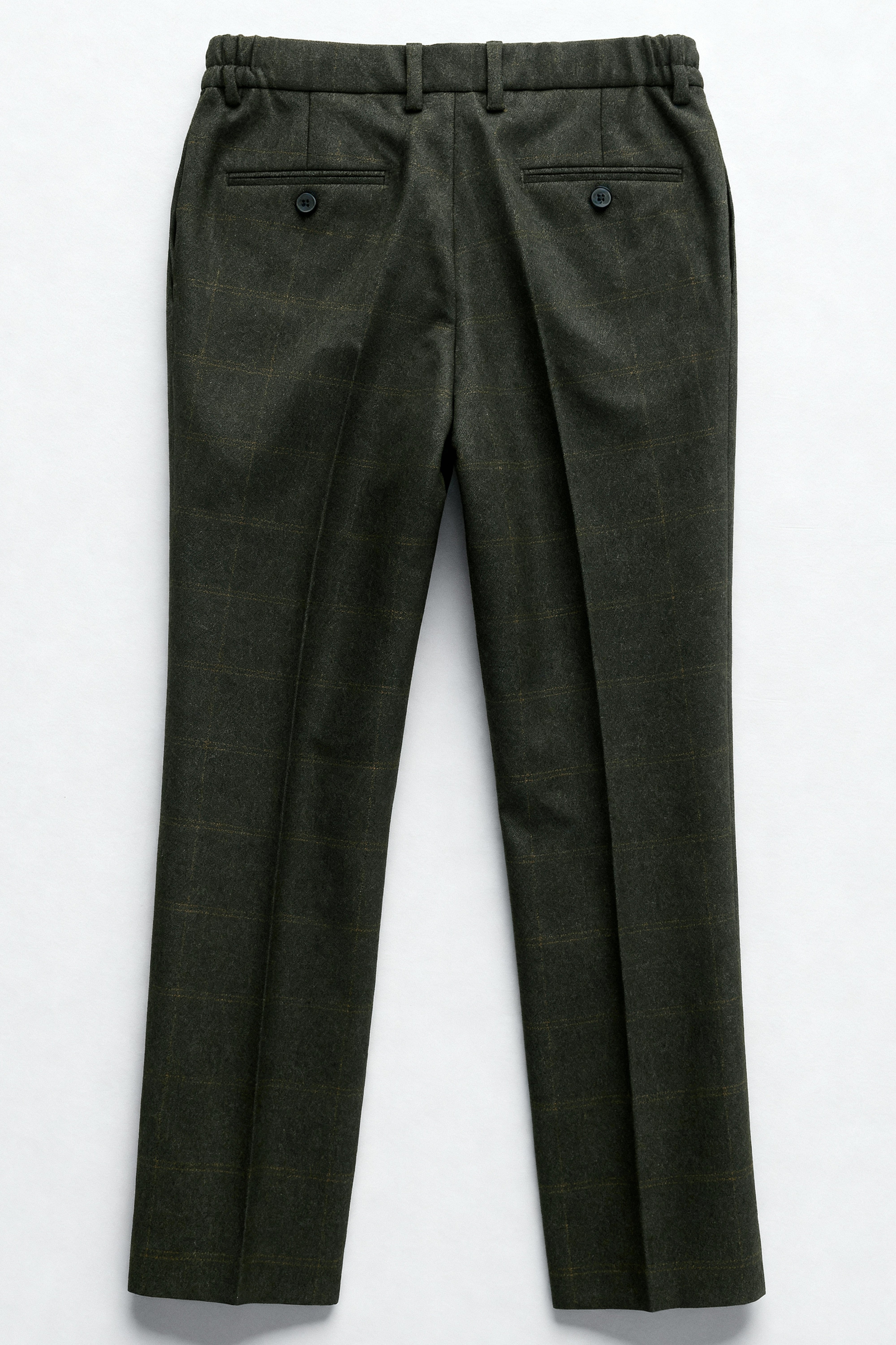 Completo da ragazzo in lana tweed a quadri a finestra 3 pezzi - Joshua - Verde foresta