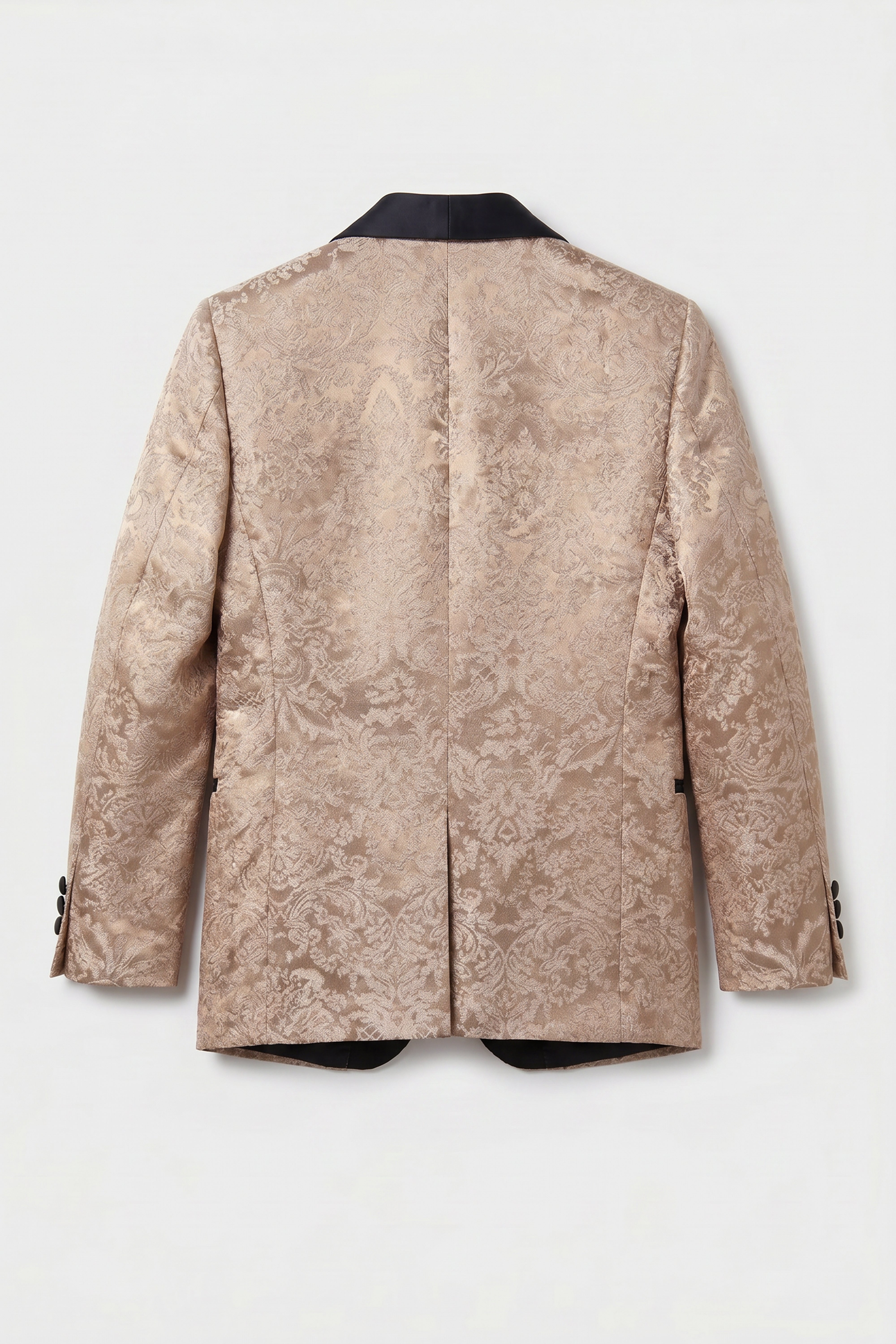 Traje de esmoquin floral jacquard de 5 piezas para niños con chaleco cruzado - Dorado