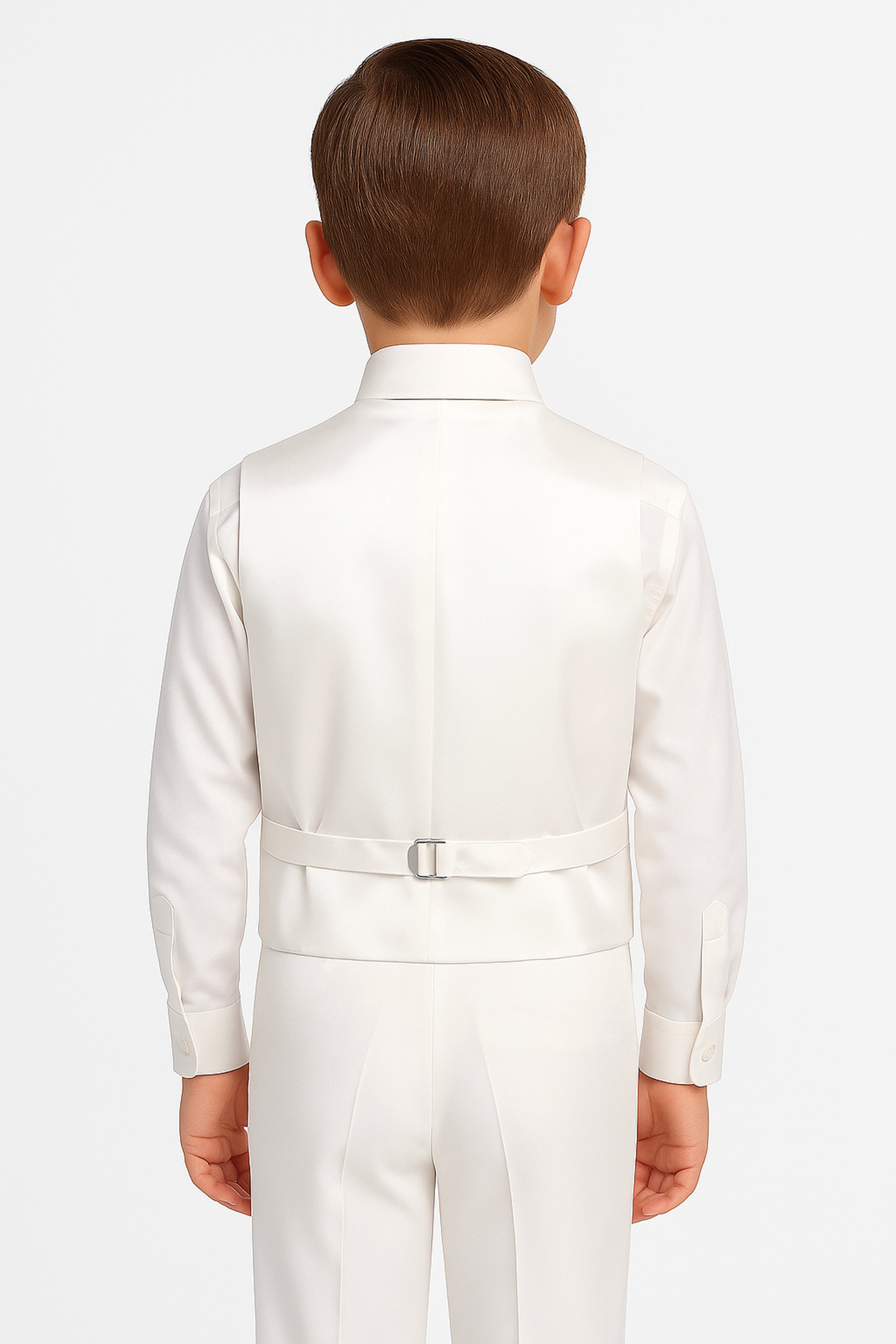 Ensemble de costume pour garçons 5 pièces avec gilet à double boutonnage - Ivoire