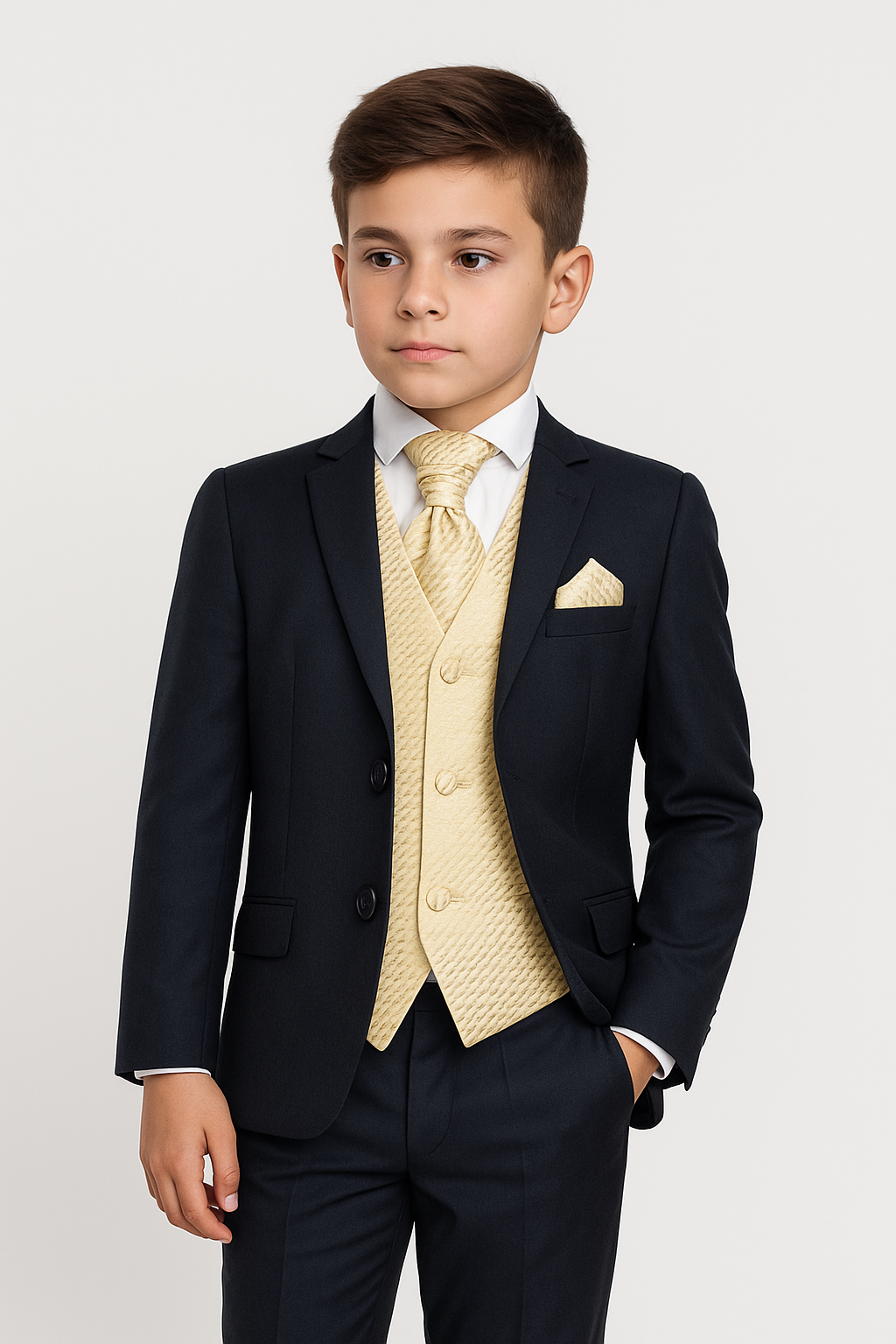 Jungen 5-teiliges Marine Dinneranzug-Set - Gold