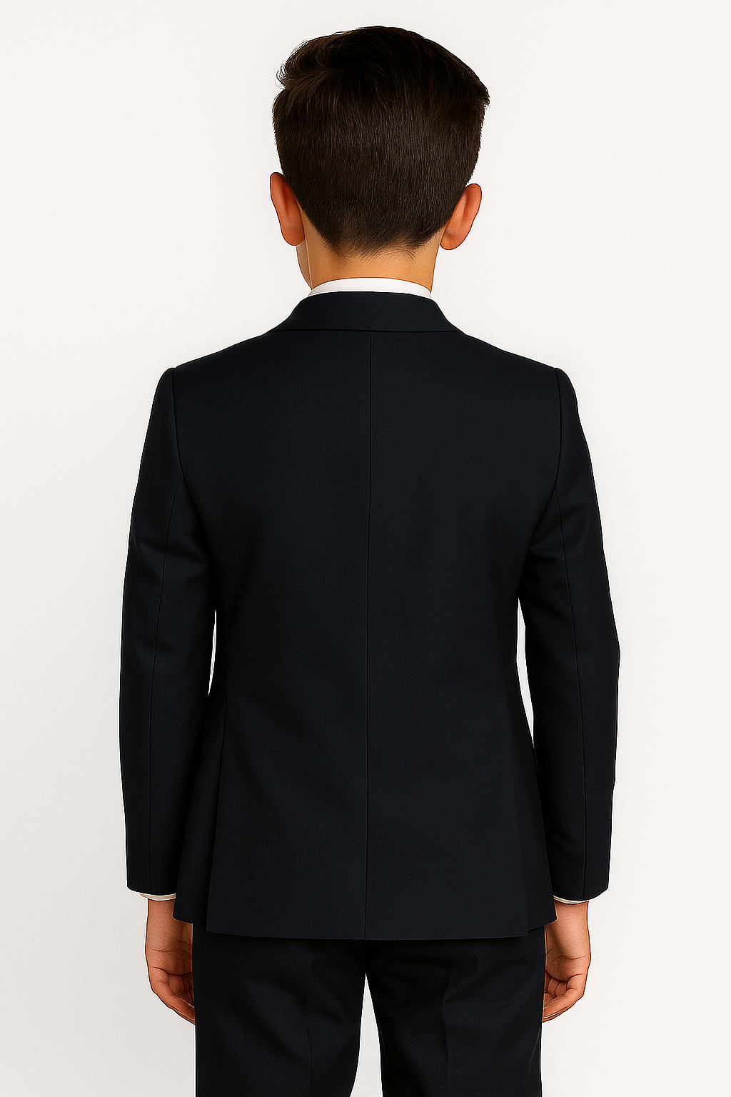 Boys 5 PC Navy Dinner Suit - Ivory Back Picture