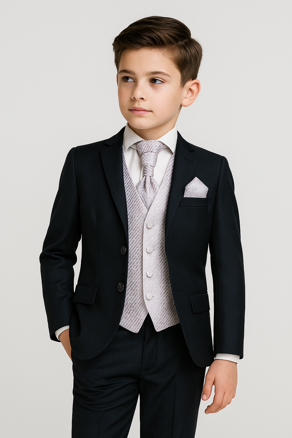 Jungen 5-teiliges Marine Dinneranzug-Set - Lila