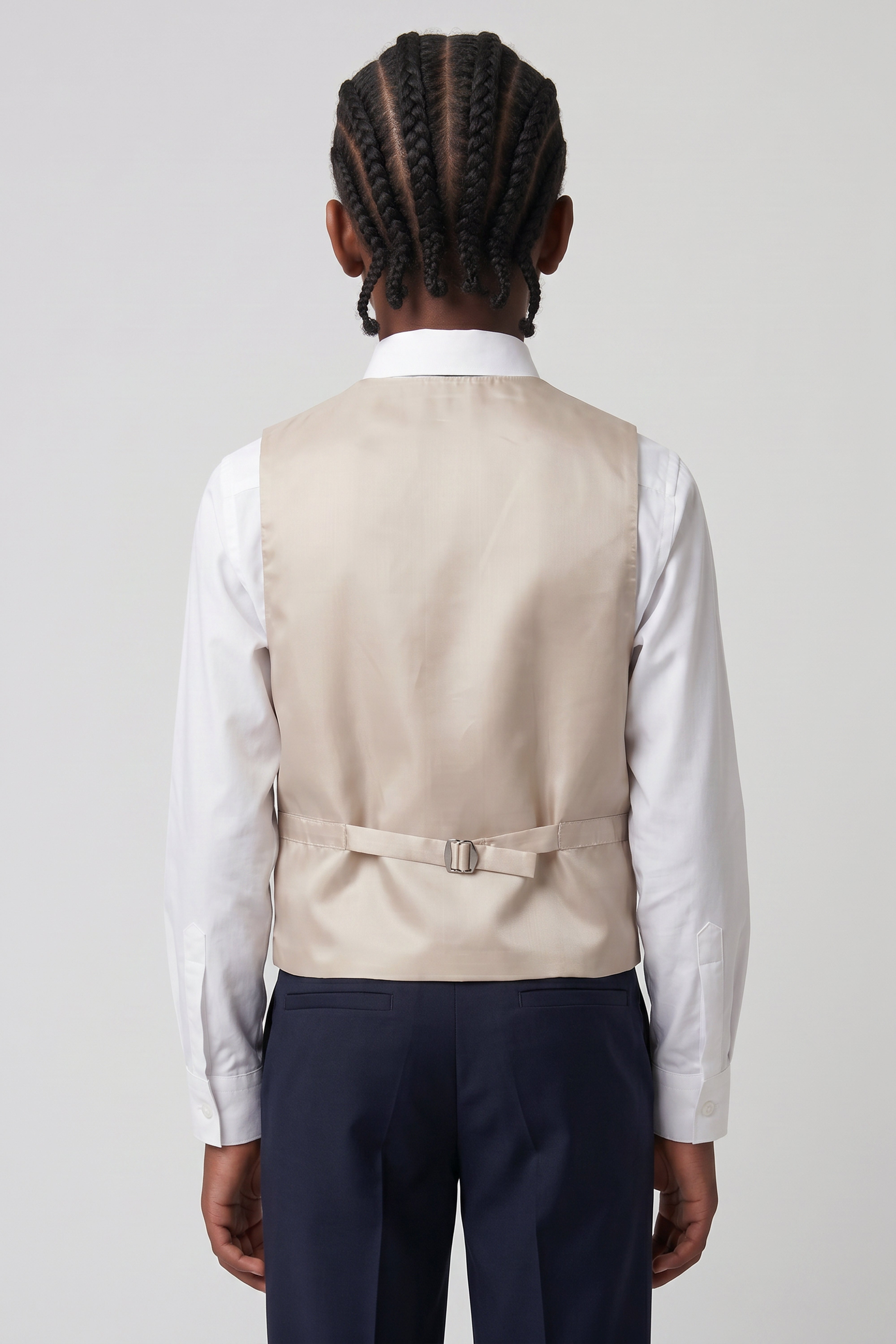 Completo da cerimonia da 6 pezzi per ragazzi con gilet doppiopetto - DAMATLIK W - Beige Camel
