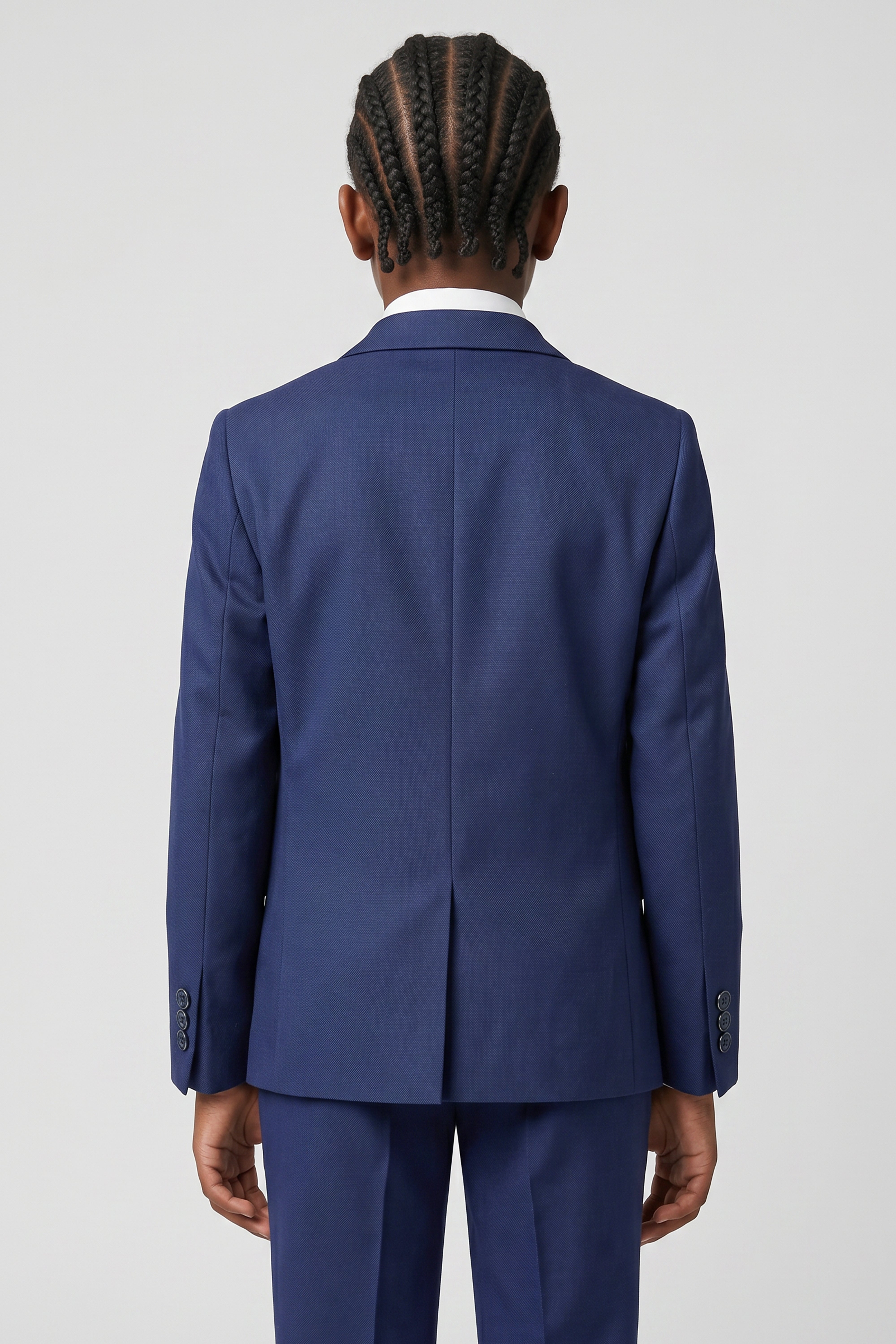 Boys 6-Piece Tuxedo Dinner Suit with Double Breasted Waistcoat - DAMATLIK W - Navy