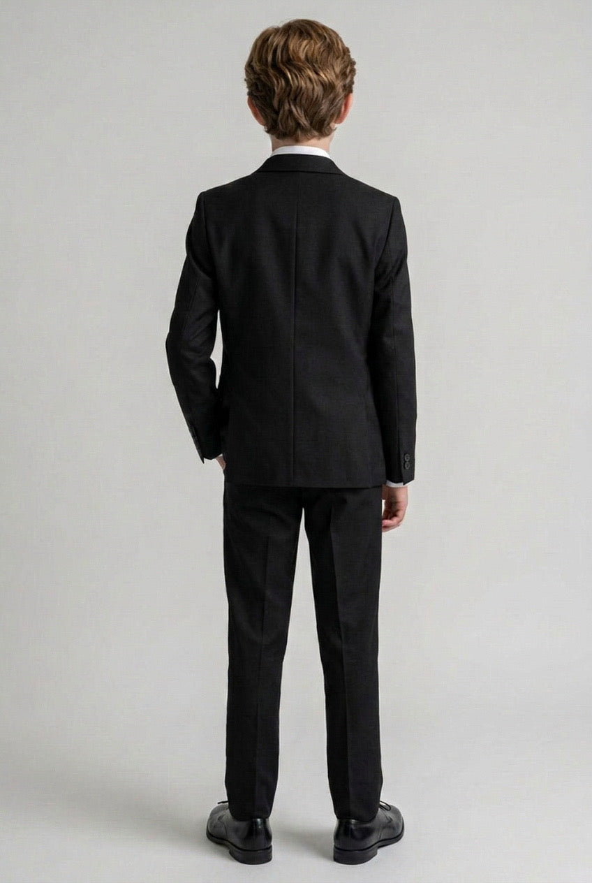 Conjunto de traje formal todo en uno para niños de 6 piezas - RUN - Negro