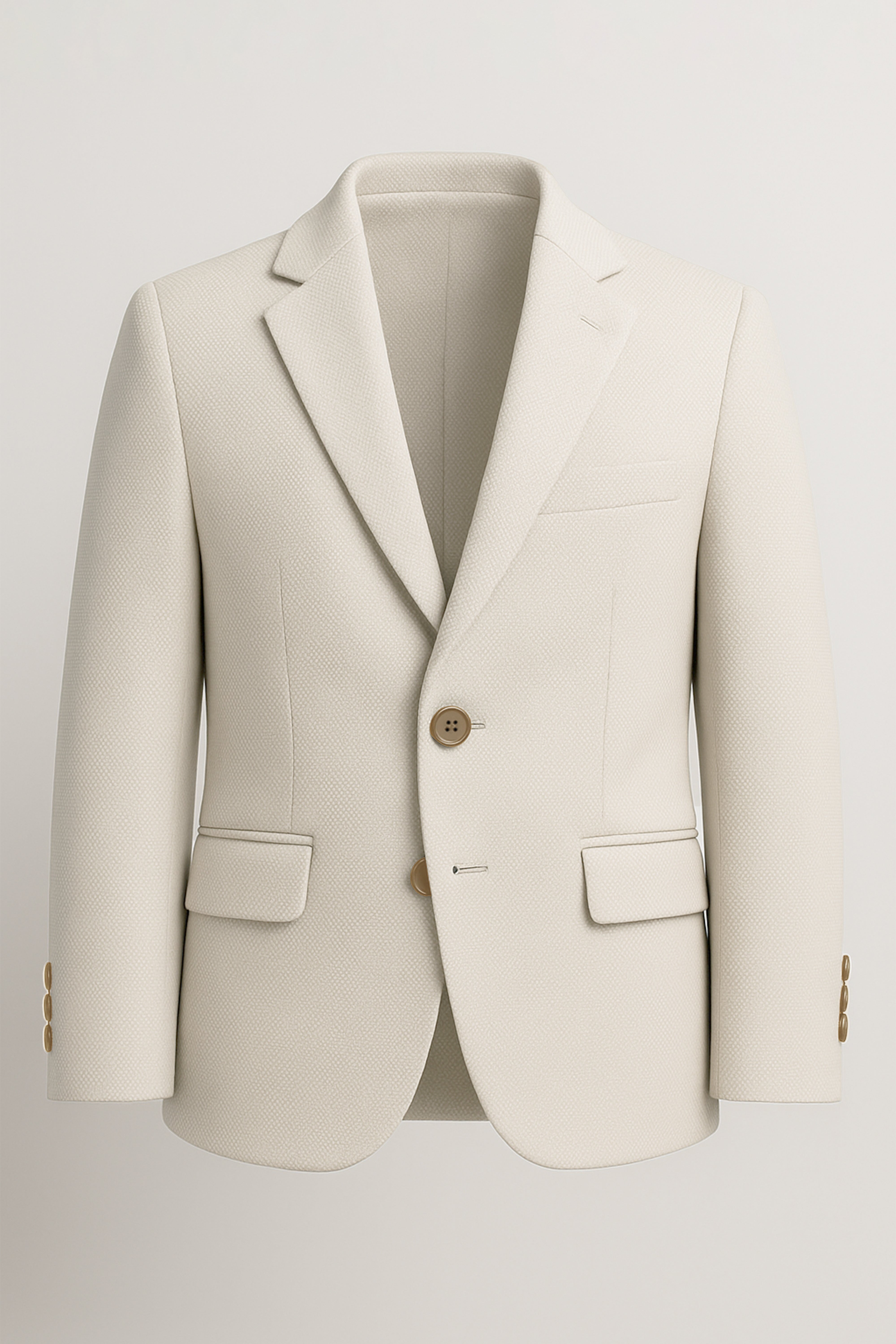 Boys’ 7-Piece Self-Patterned Formal Suit Set - Planet - Beige Blazer Picture