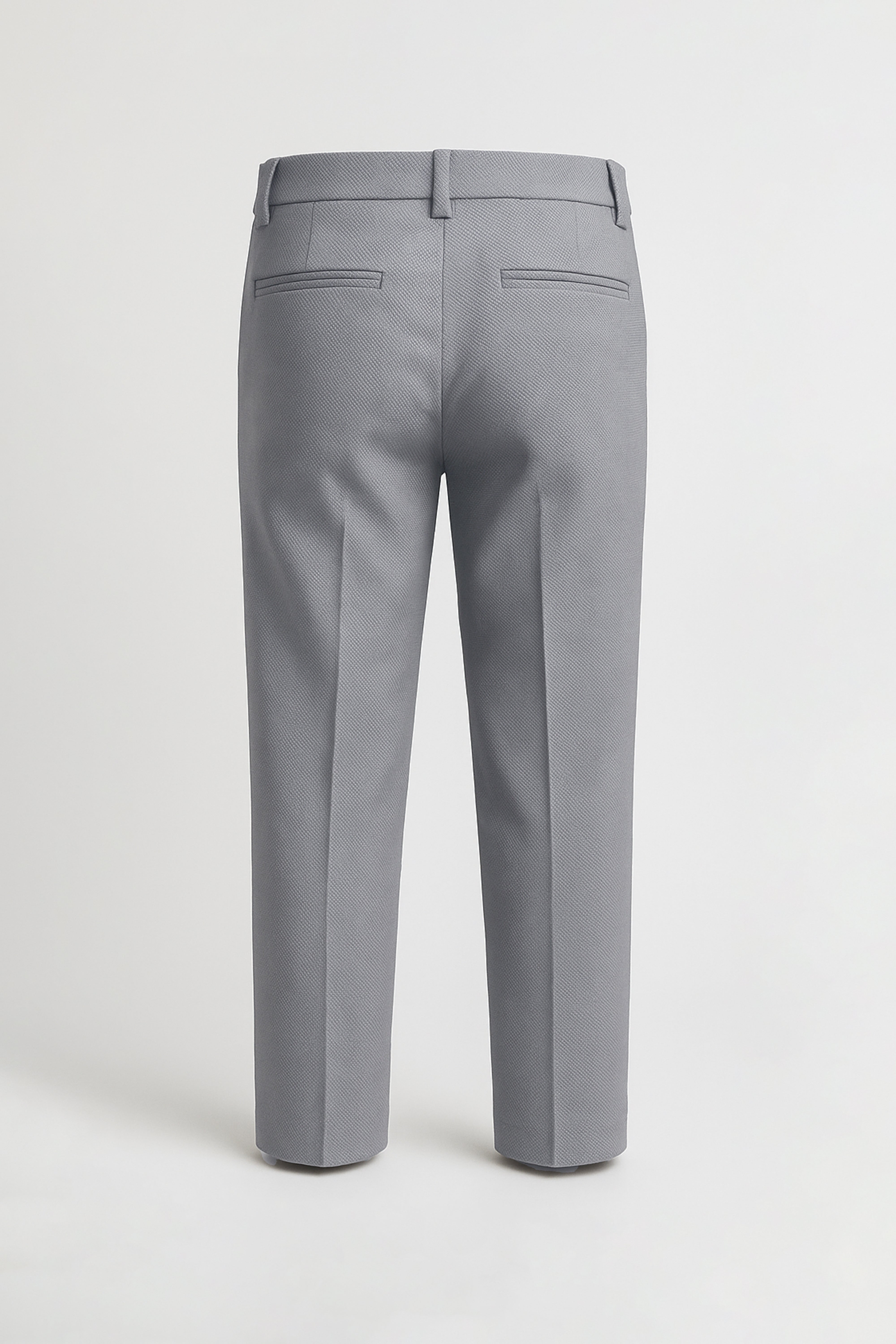 Boys’ 7-Piece Self-Patterned Formal Suit Set - Planet - Grey Trousers Back Picture