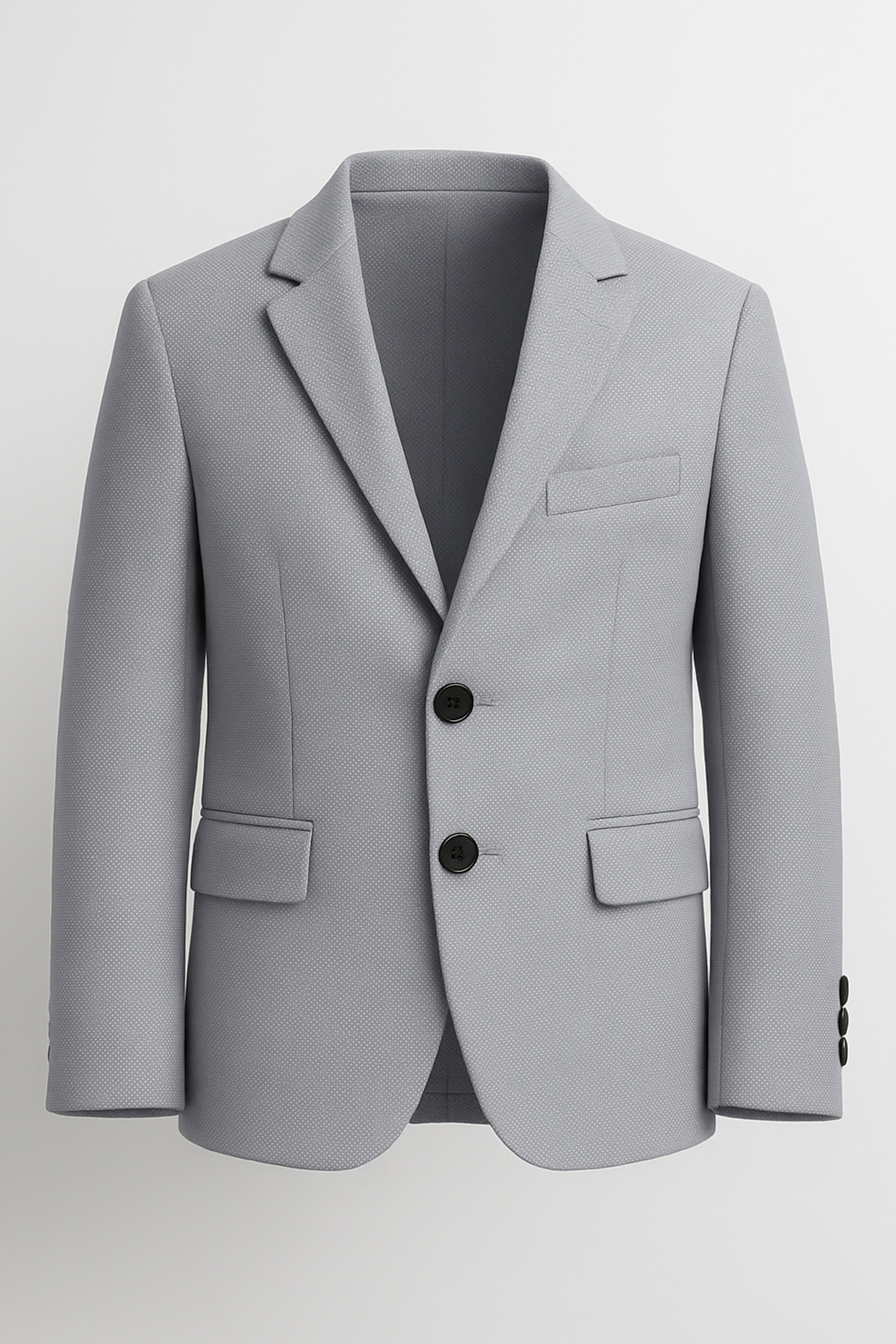 Boys’ 7-Piece Self-Patterned Formal Suit Set - Planet - Grey Jacket Front Picture