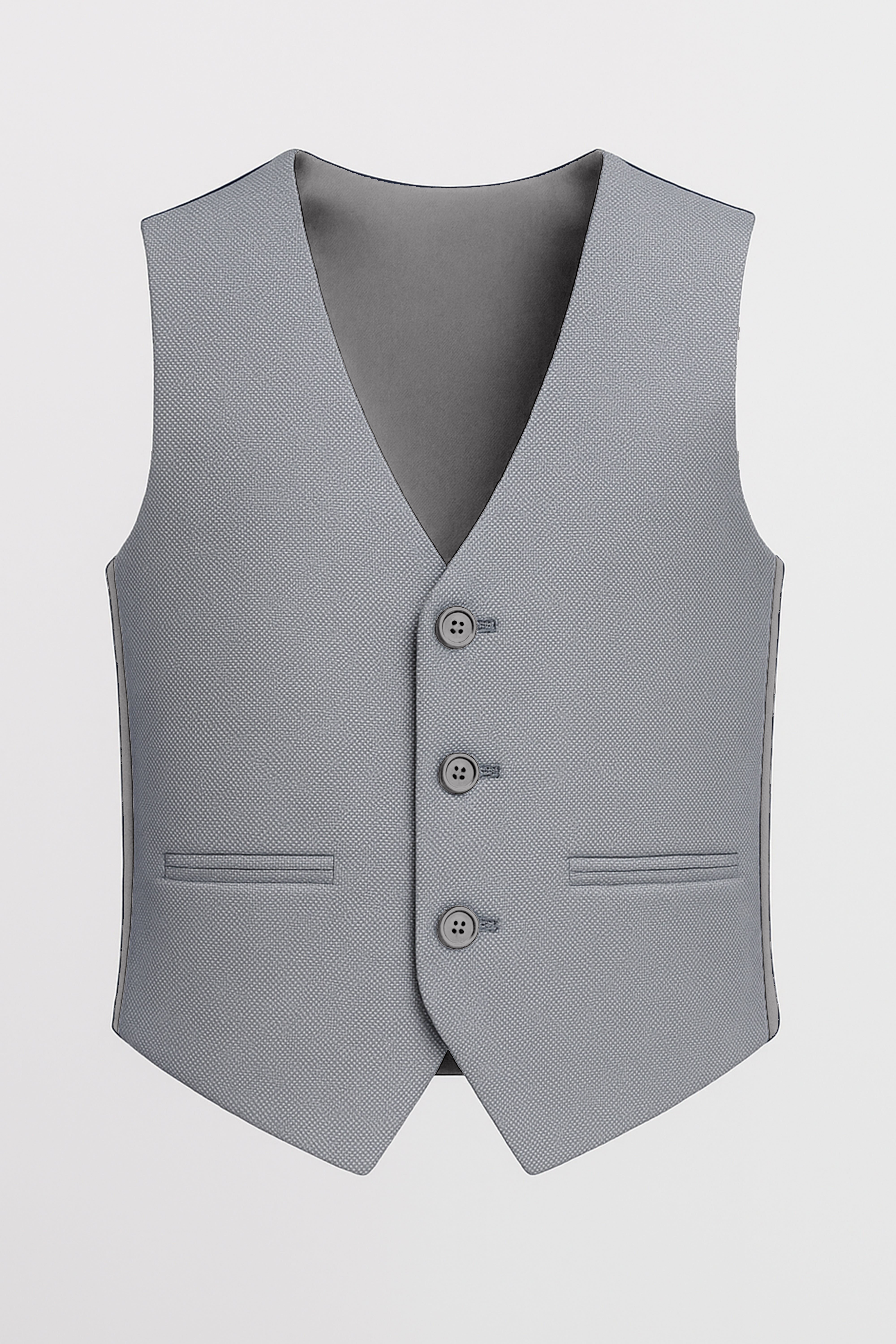 Boys’ 7-Piece Self-Patterned Formal Suit Set - Planet - Grey Waistcoat Picture