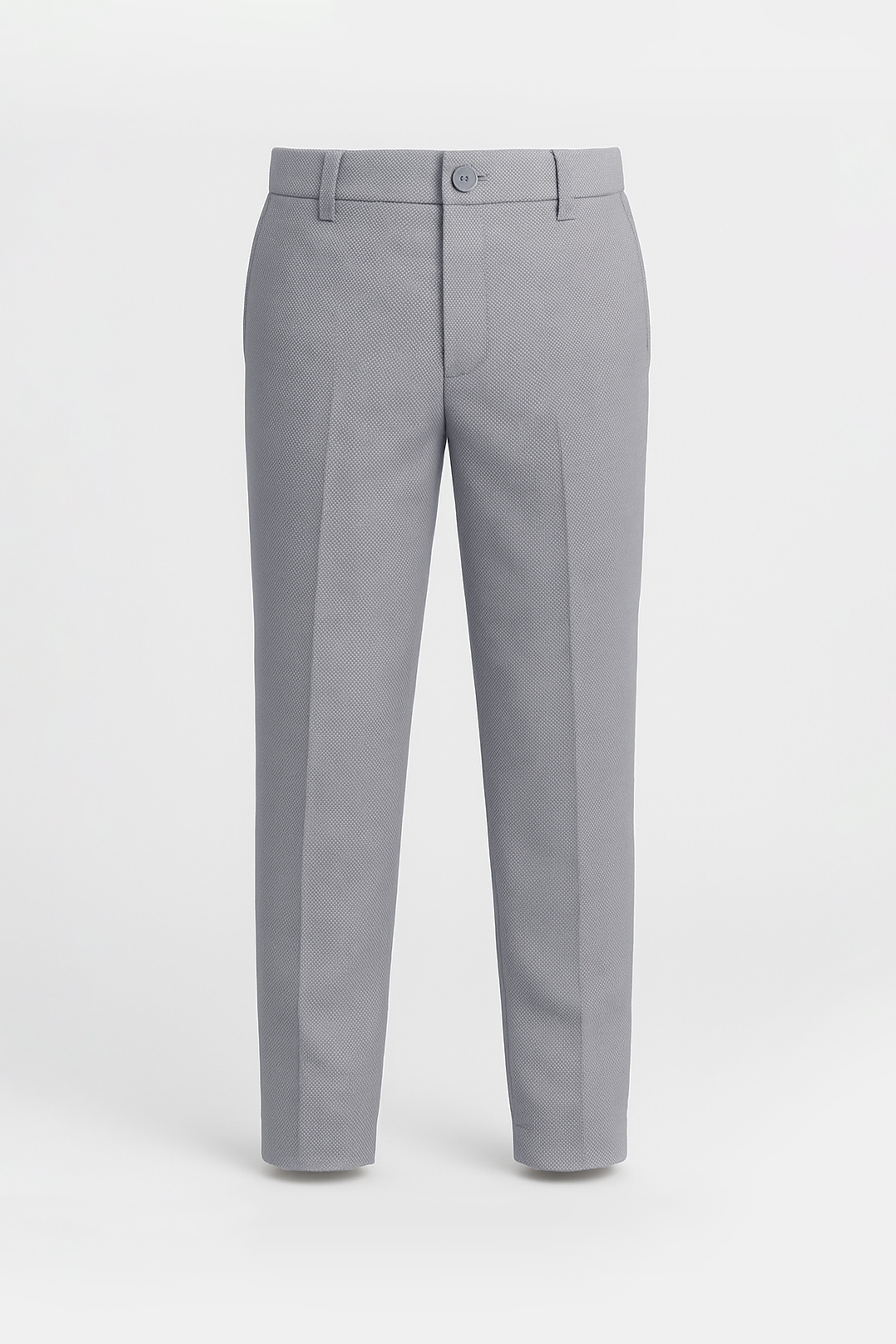 Boys’ 7-Piece Self-Patterned Formal Suit Set - Planet - Grey Trousers Front Picture
