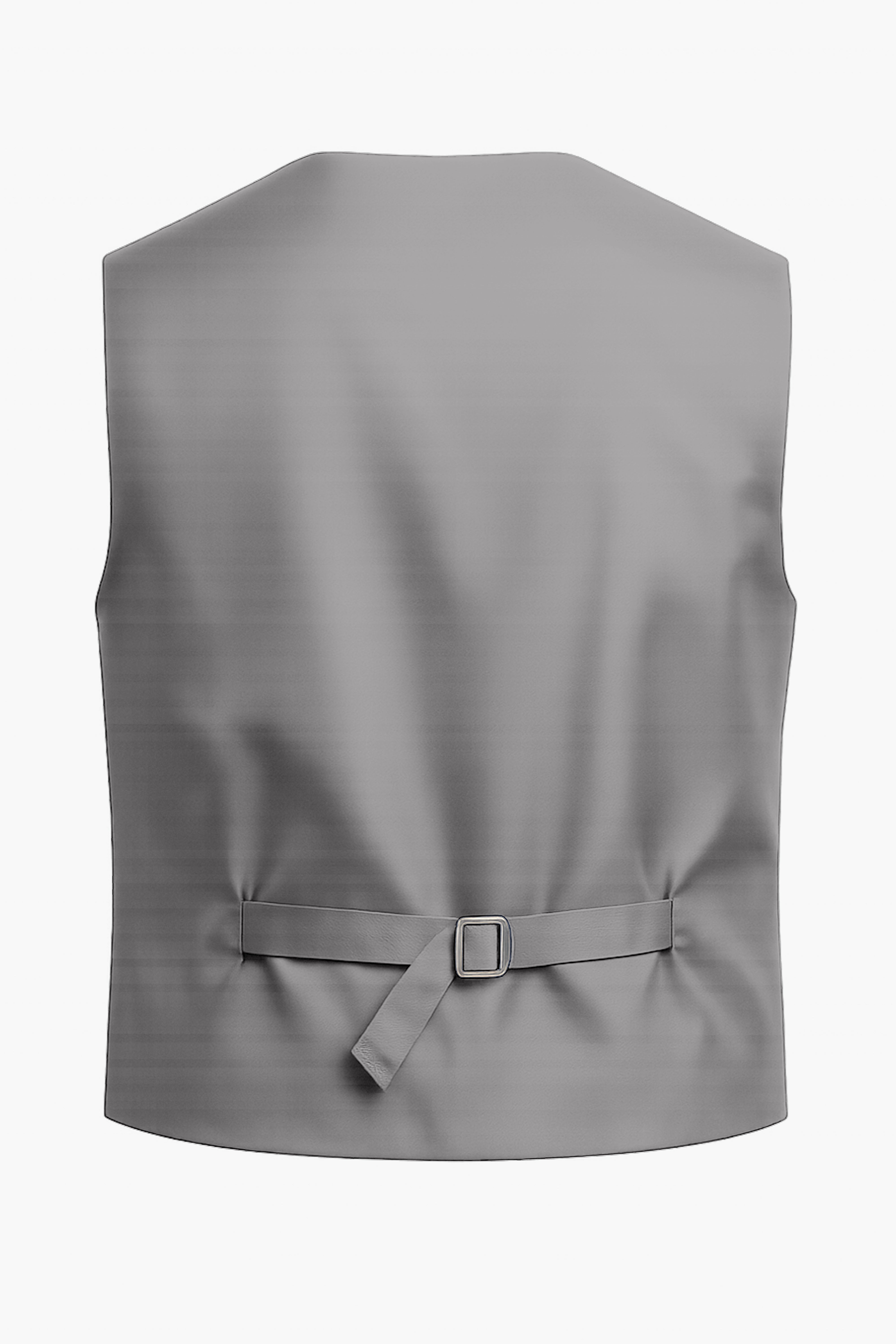 Boys’ 7-Piece Self-Patterned Formal Suit Set - Planet - Grey Waistcoat Back Picture