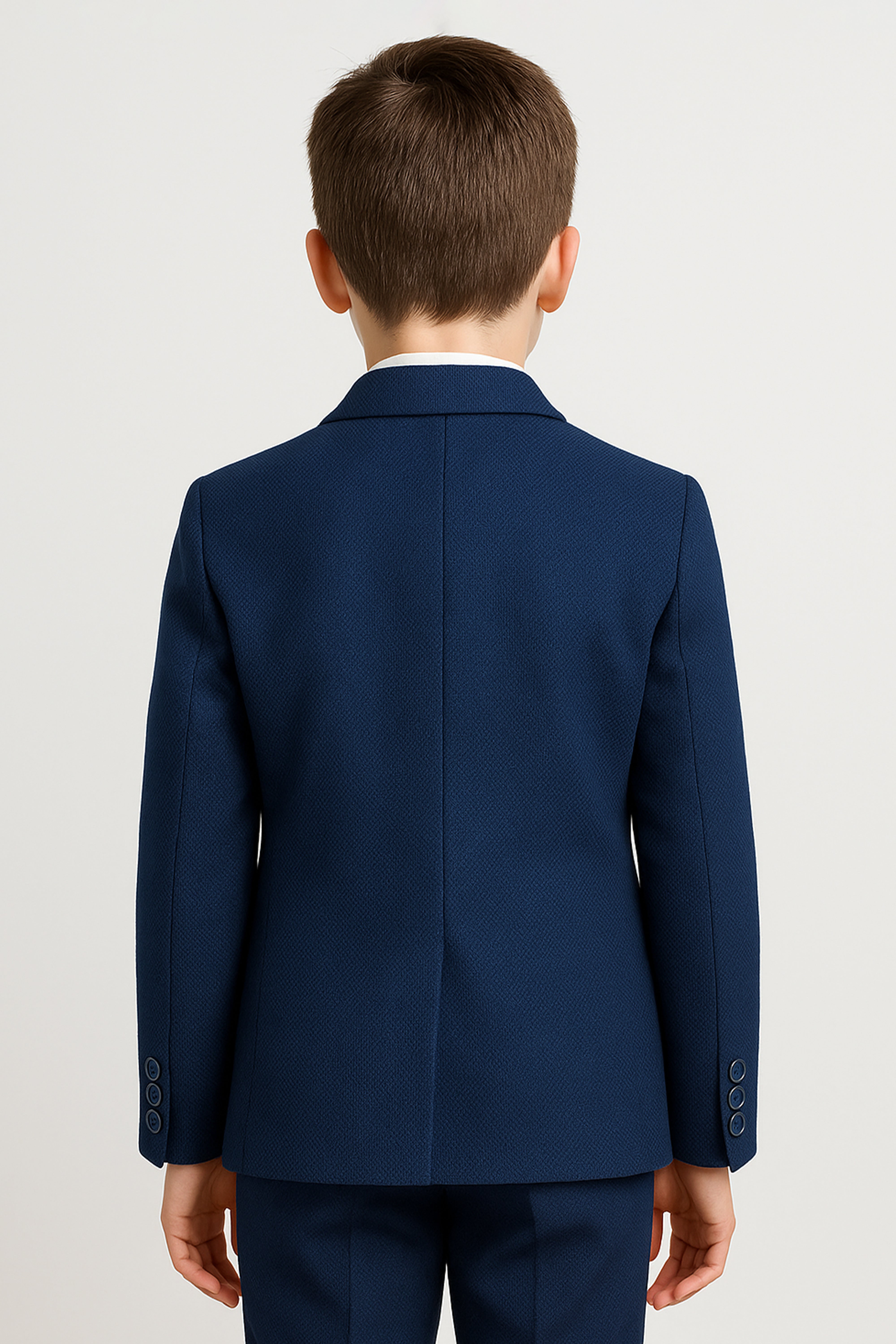 Boys’ 7-Piece Self-Patterned Formal Suit Set - Planet - Navy Back Picture
